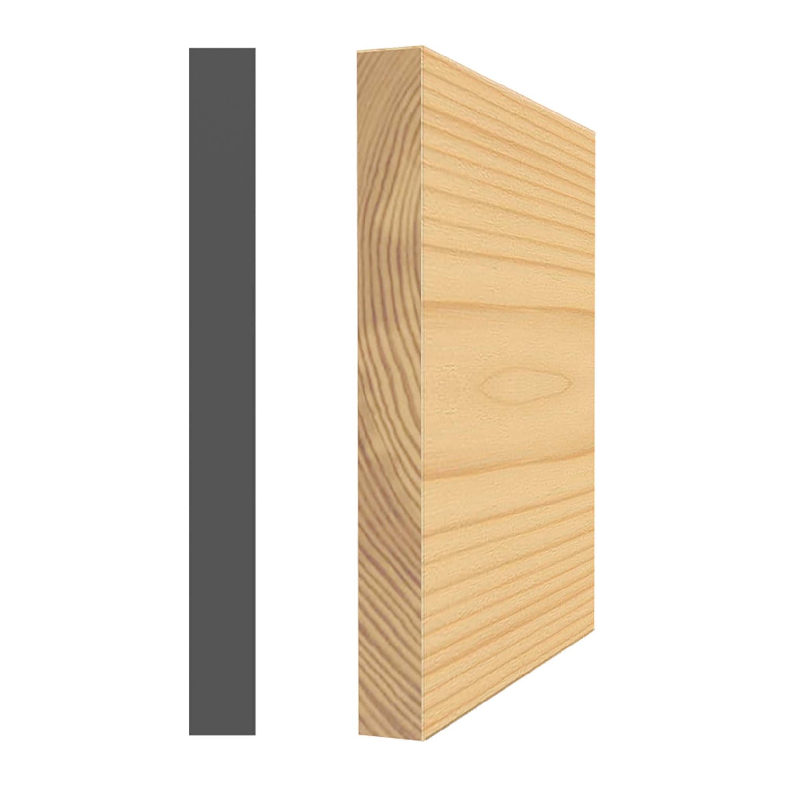 Rectangle en pin jointé 3/4'' x 7-1/4'' x 8'