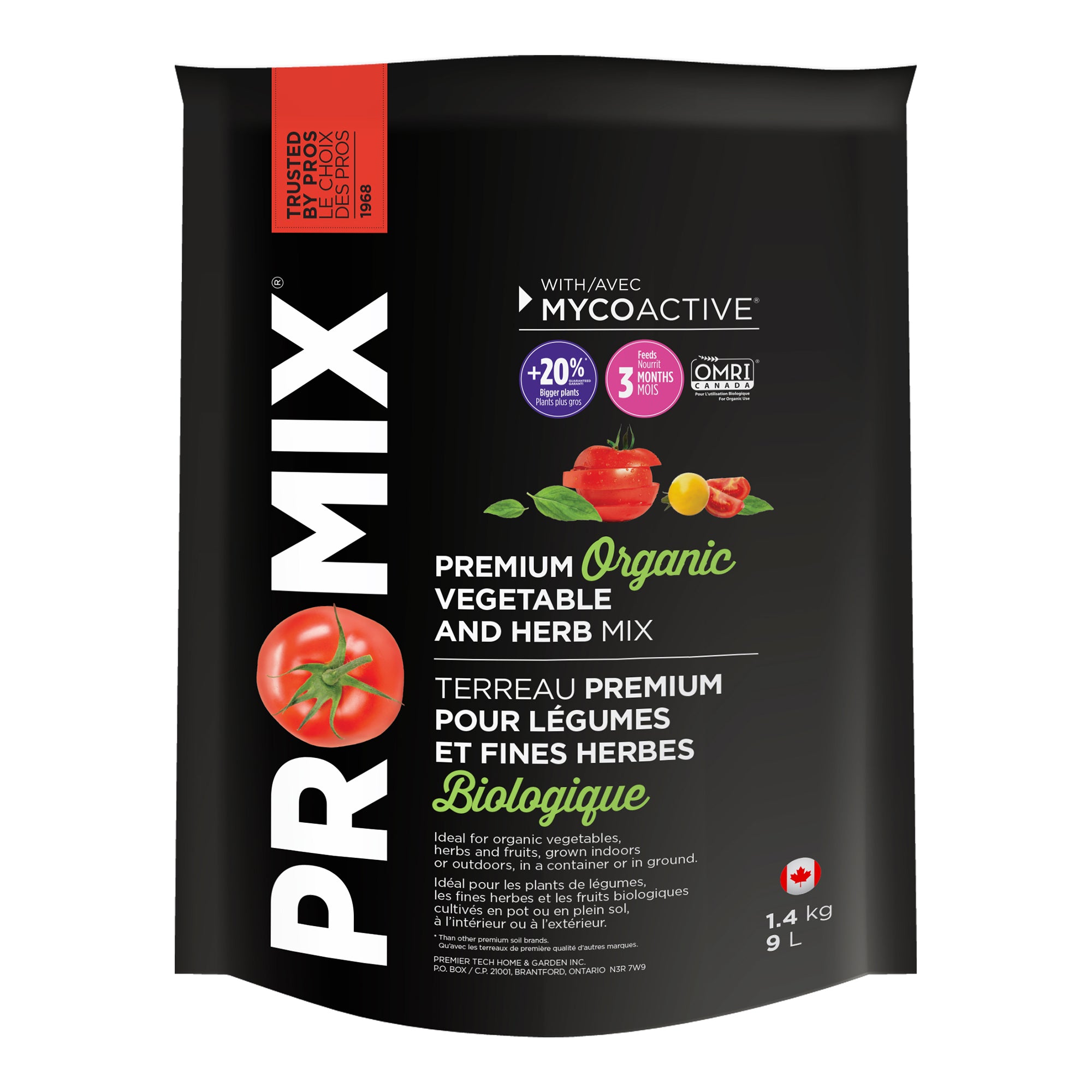 Terreau biologique pour légumes et fines herbes  PRO-MIX 9 L