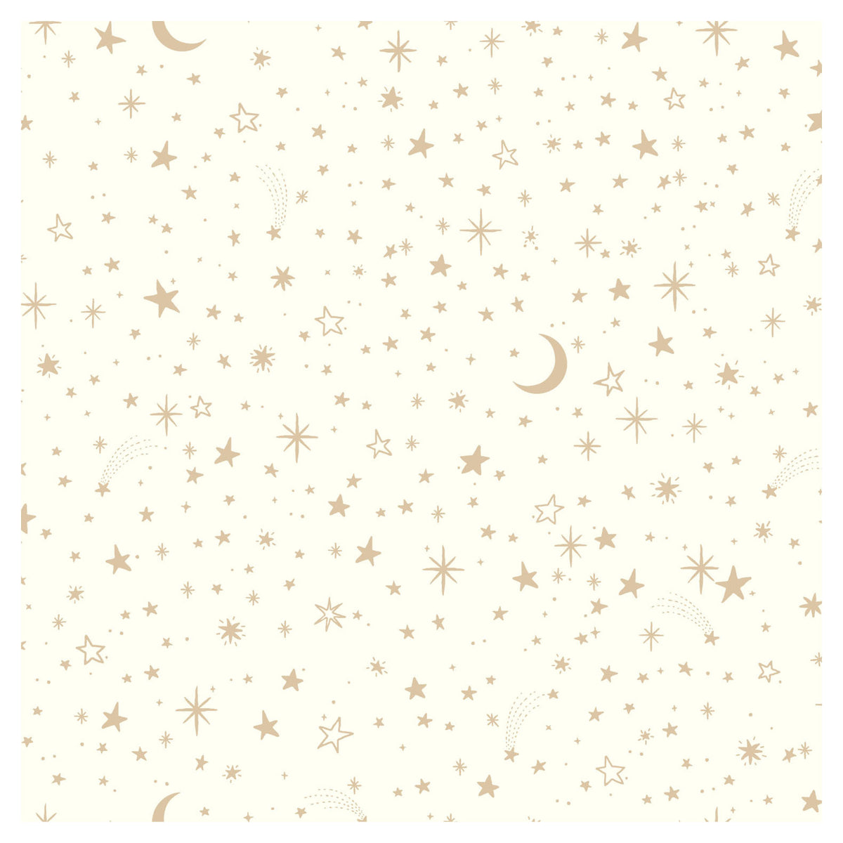 Papier peint autocollant Twinkle Little Star, 20,5" x 16,5' (blanc et doré)