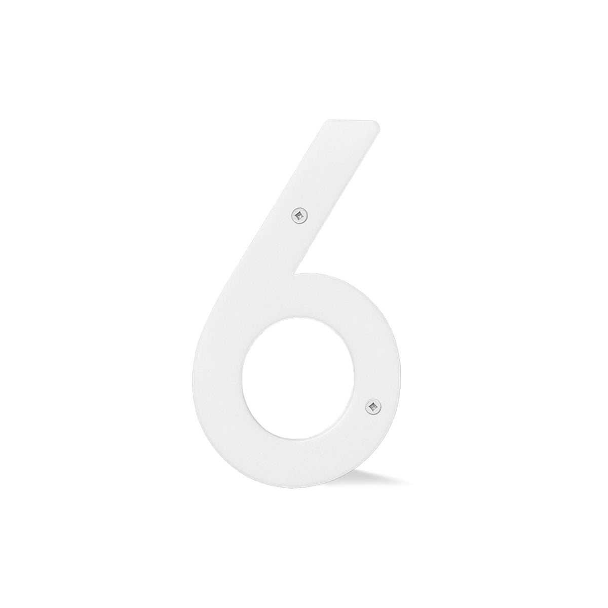 Chiffre percé de 5’’en plexiglas, #6 (blanc)