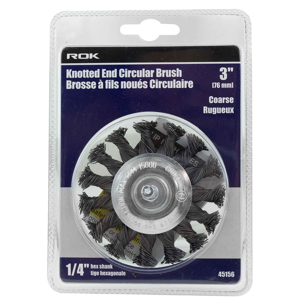 Brosse circulaire à fils noués, 3'' (rugueux) 