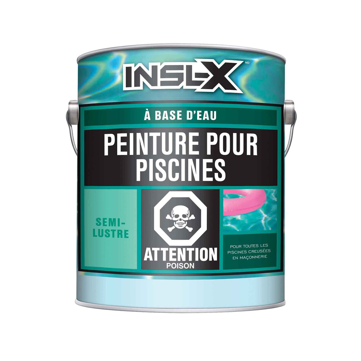 Peinture à base d&#39;eau pour piscines Insl-X semi-lustre bleu océanique, 3,79 L