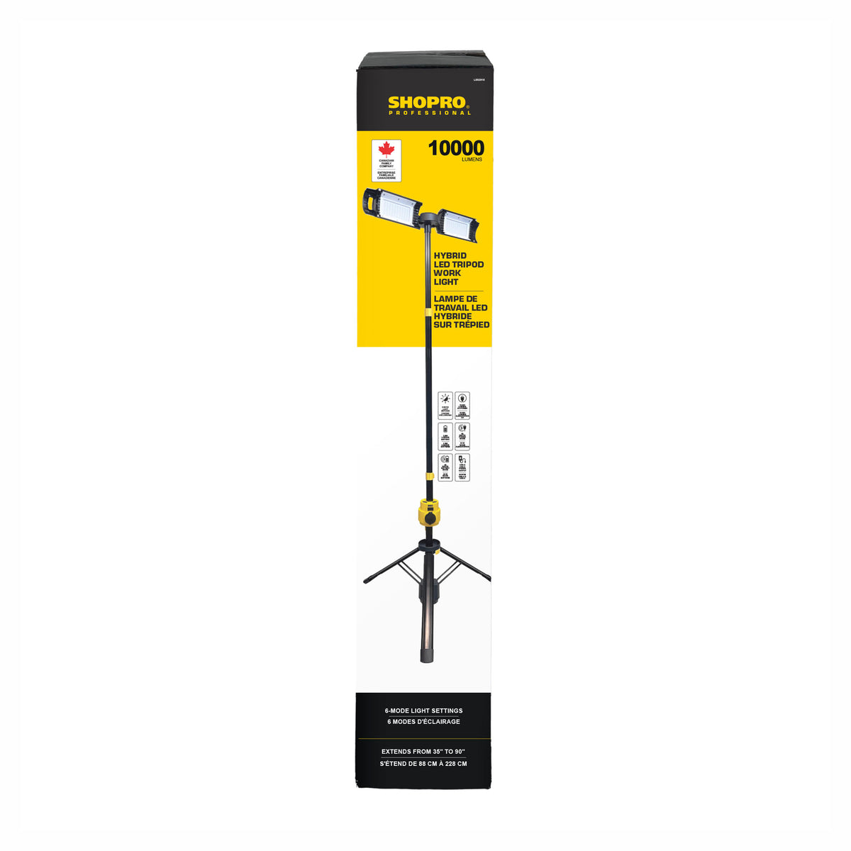 Lampe de travail à DEL avec trépied amovible MotoMaster, 3 000 lumens Lampe de travail à DEL avec trépied amovible MotoMaster, 3 000 lumens