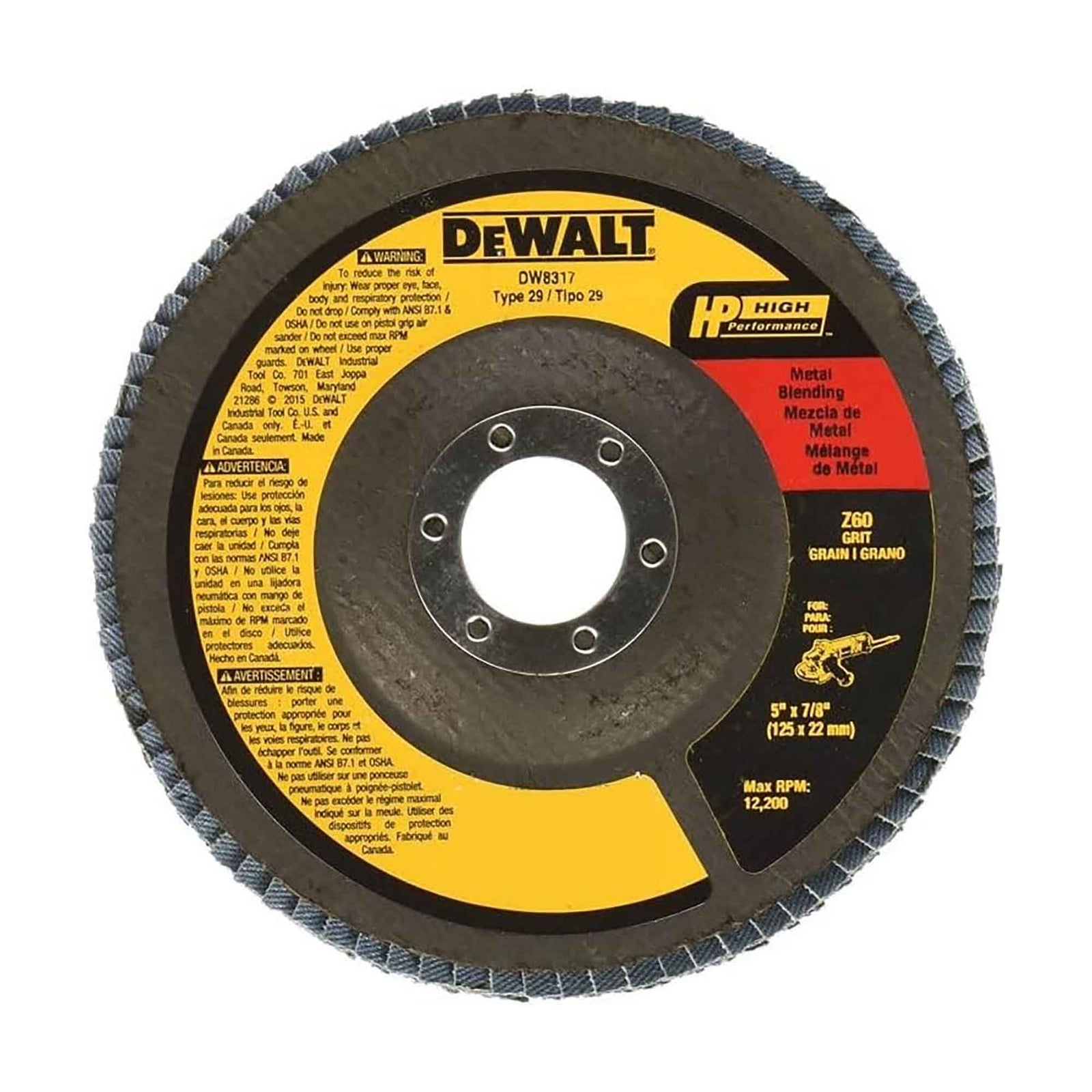 Disque à feuillets pour les métaux à haute performance, 5" x 7/8''