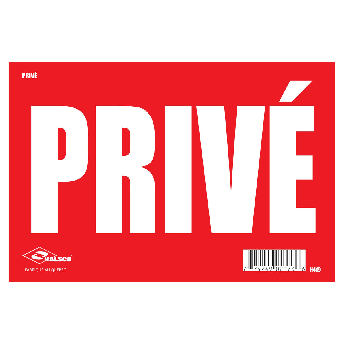Affiche "Privé", 8" x 12"