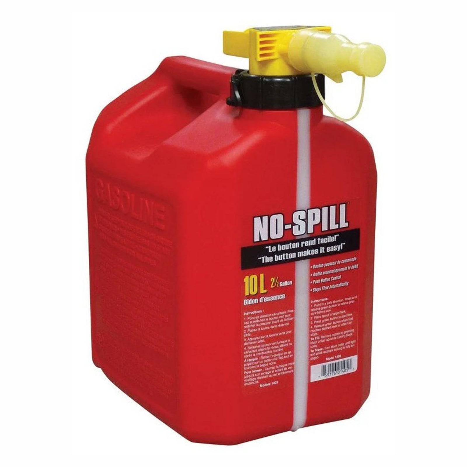 Bidon à essence anti-déversement No-Spill, 10 L