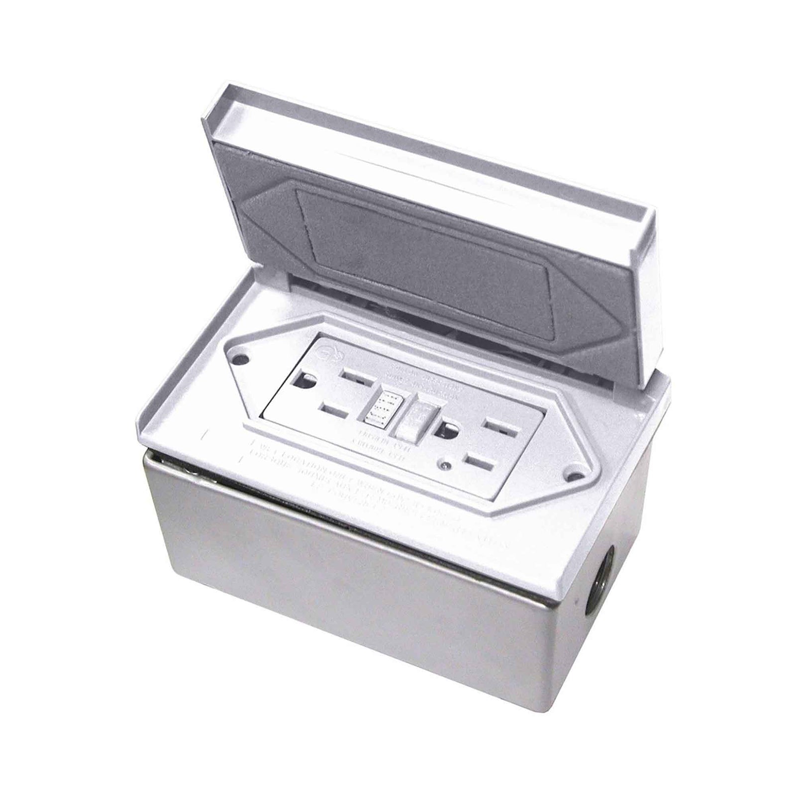 Trousse GFCI avec réceptacle horizontal résistant aux intempéries de 15 A / 125 V, blanc