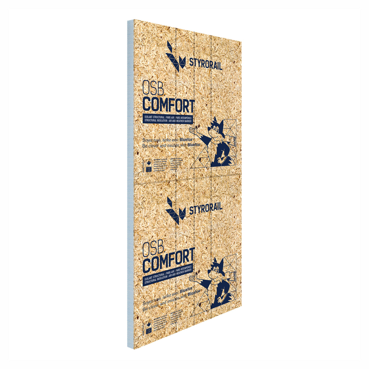 Panneau isolant rigide et OSB, 1-5/16'' x 4' x 9' (R4 / 16 PSI, OSB.Comfort)