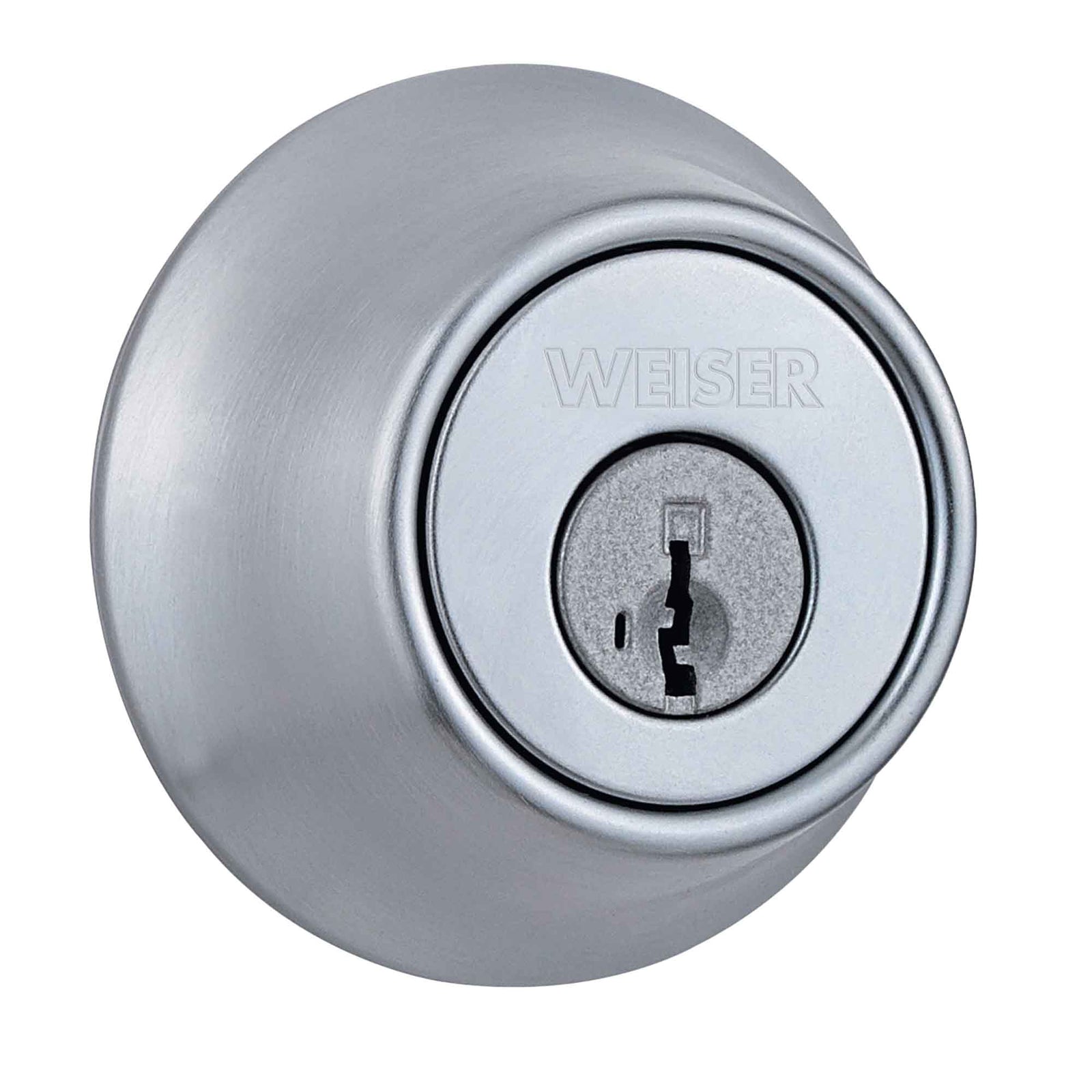 Pêne dormant rond de la série Élement, chrome satiné