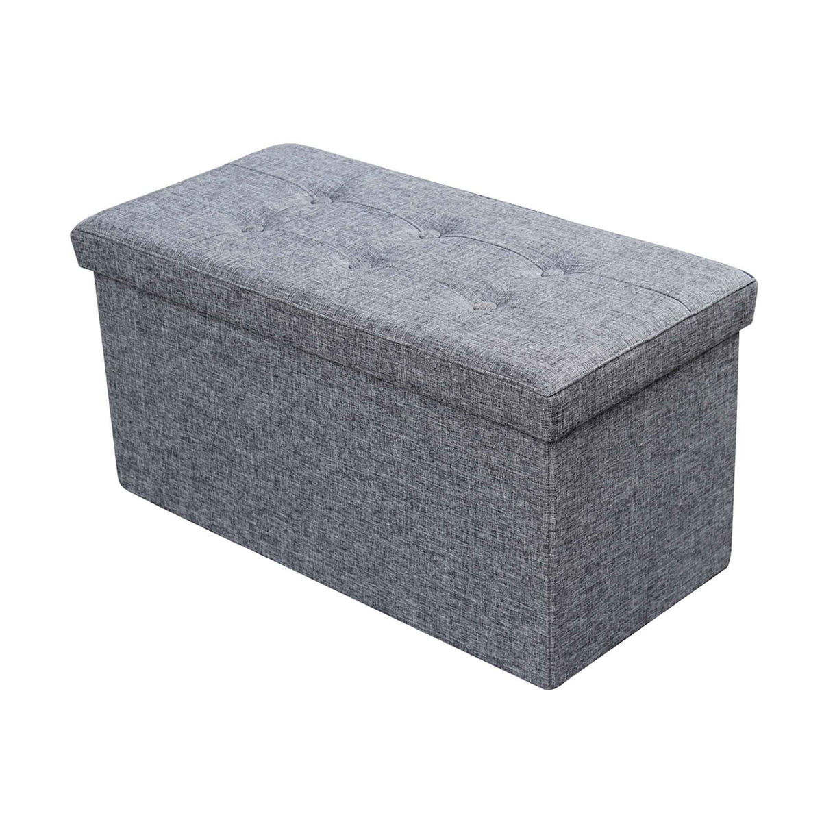 Pouf pliable de 30&quot; x 15&quot; x 15&quot; avec rangement, gris 