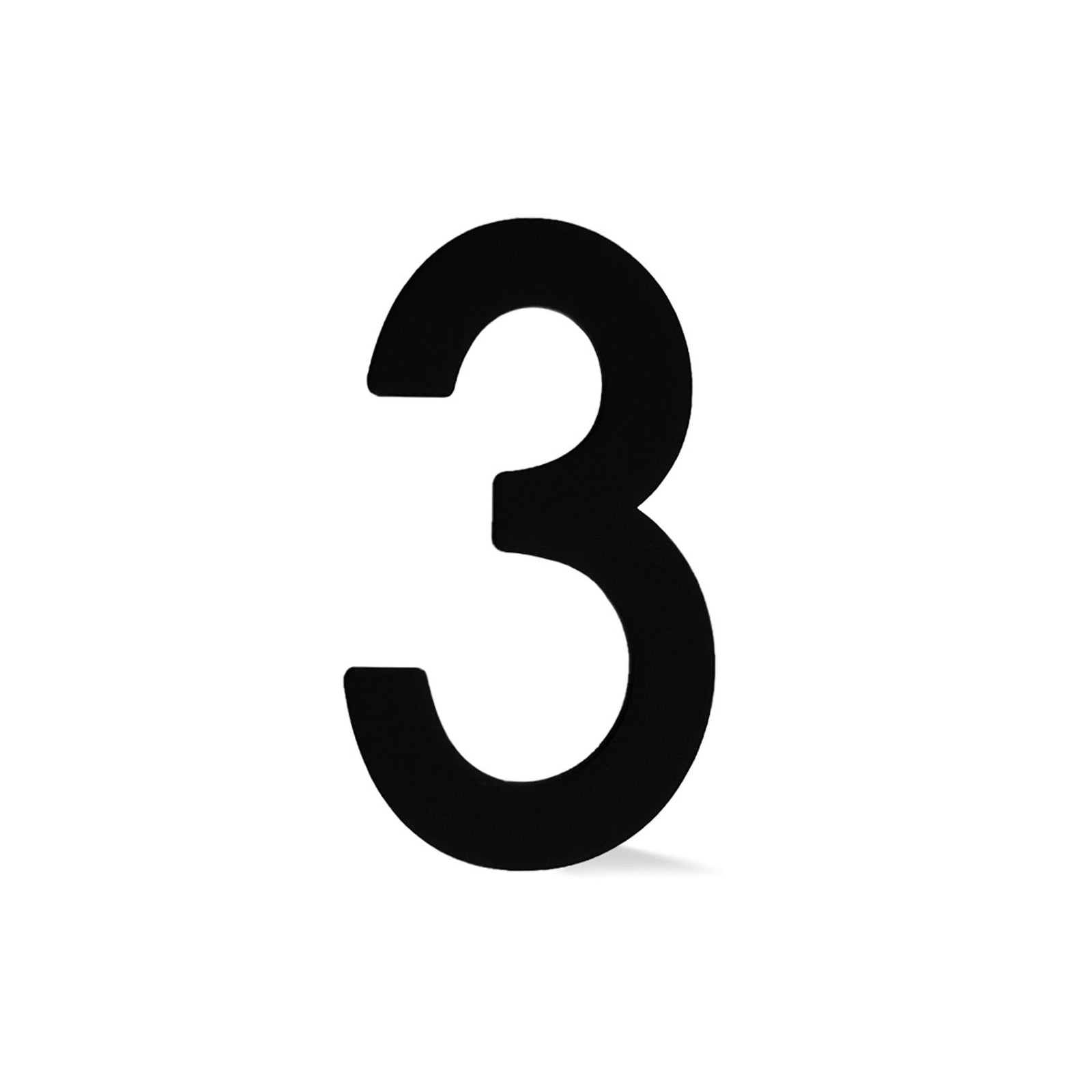 Chiffre autocollant de 4’’en plexiglas, #3 (noir)
