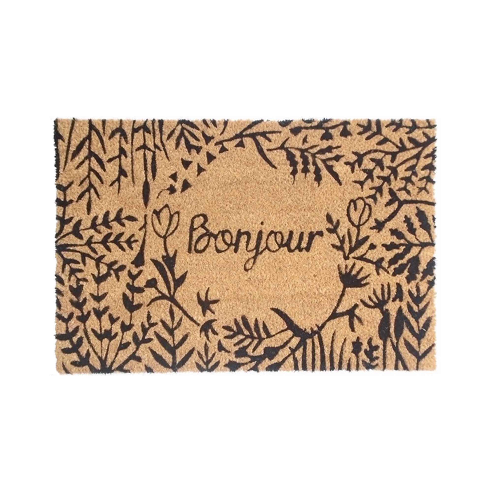 Tapis coco ''Bonjour'', 15,75" x 23,62"