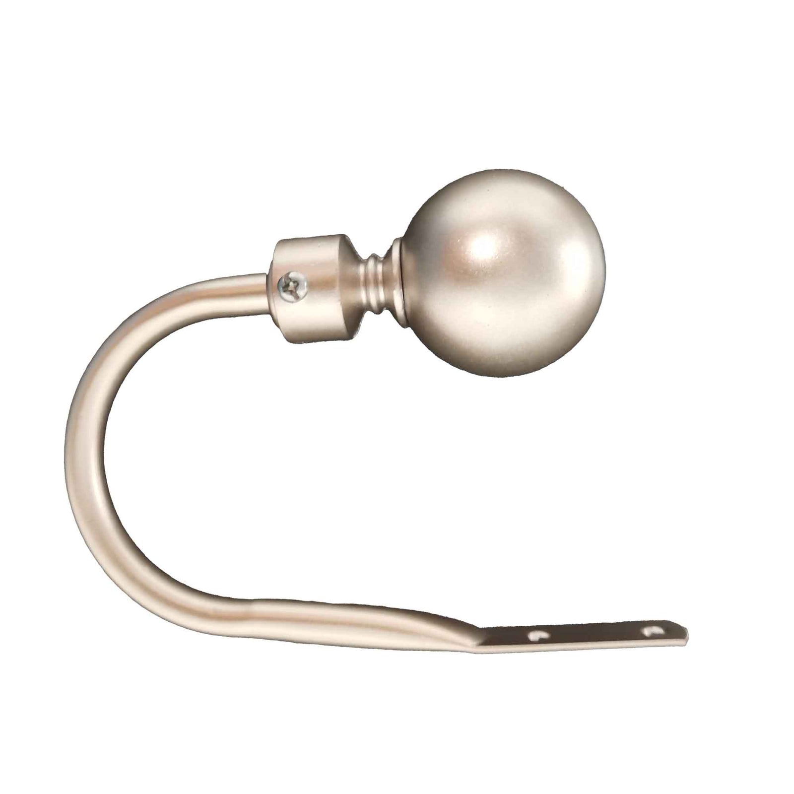 Embrasses à rideaux à extrémités rondes, argent 