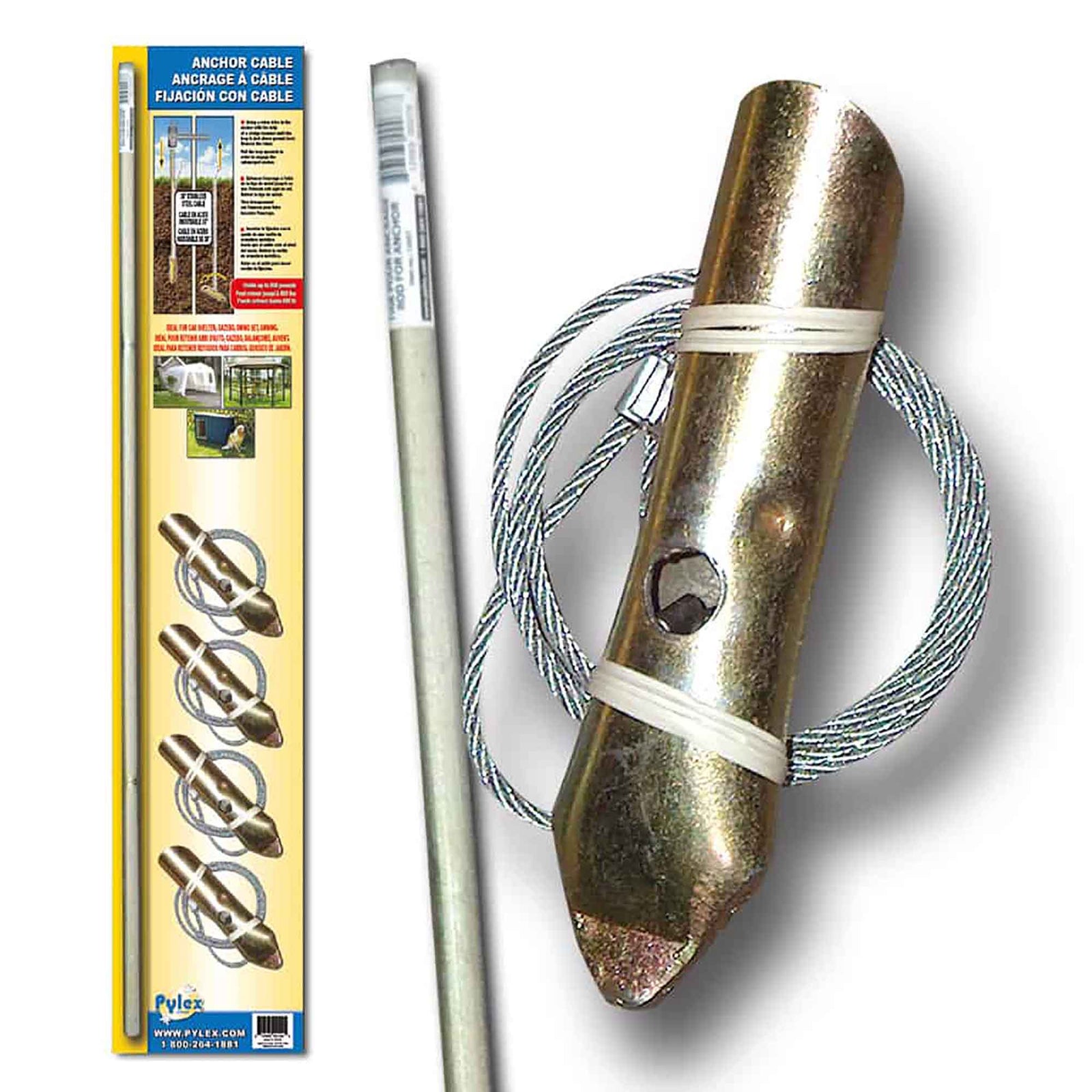 Kit de 4 ancrages à câble avec tige d’installation