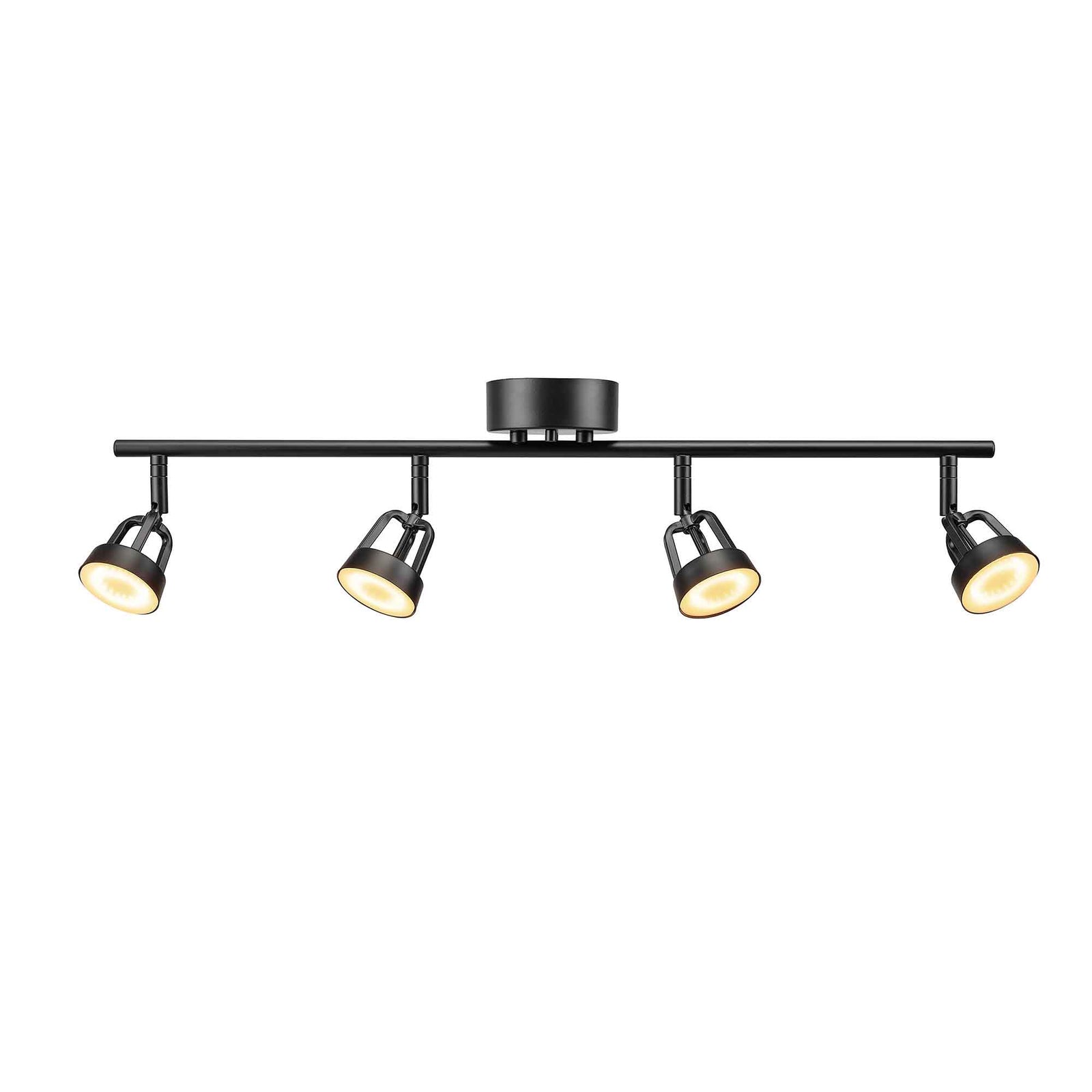 Luminaire intelligent Wi-Fi sur rail à 4 lumières, noir