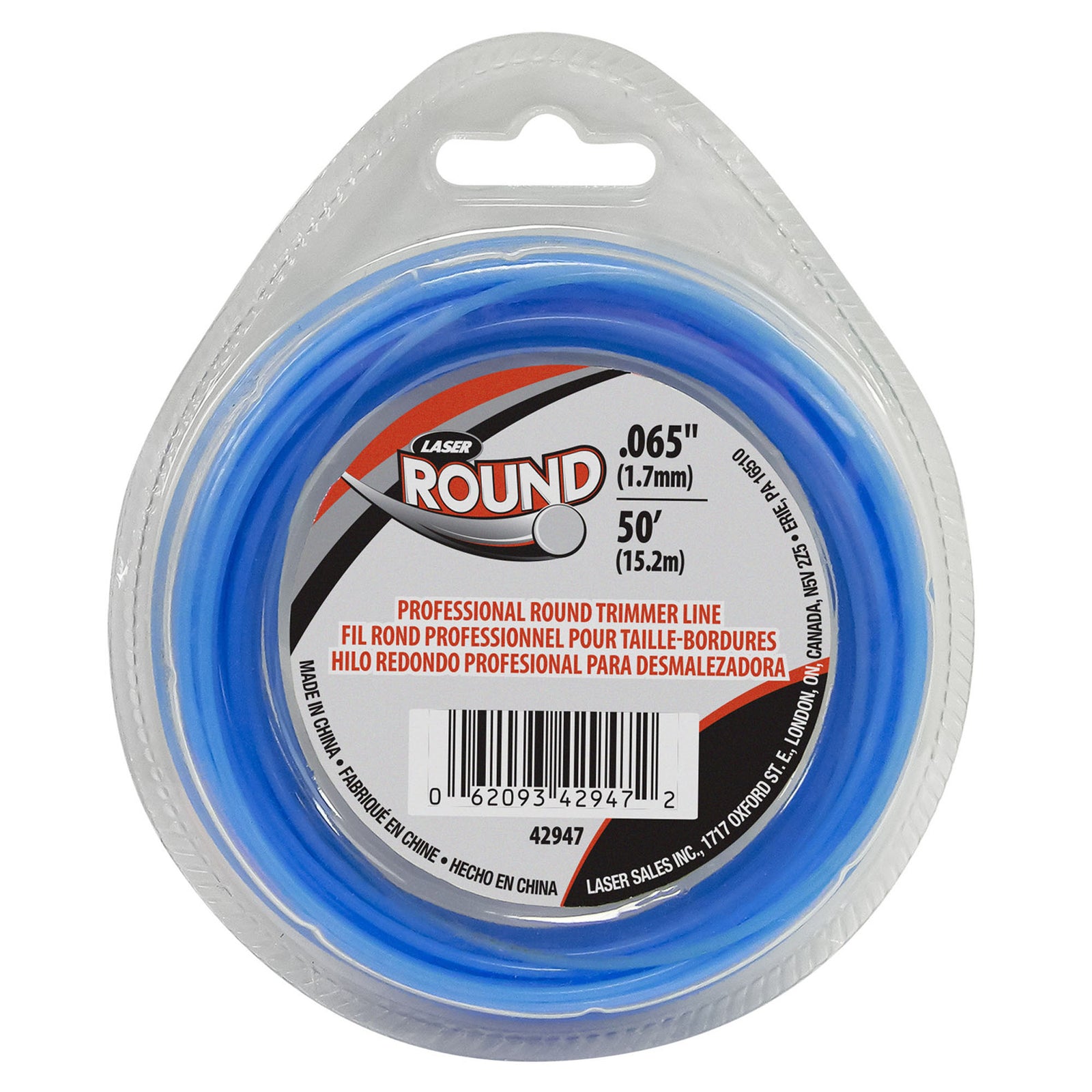 Fil rond pour coupe-bordure, 0,065'' x 50' (bleu)