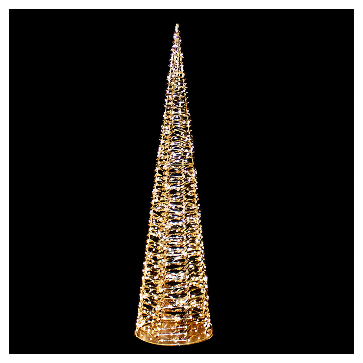 Sapin doré illuminé à DEL blanc chaud, 16'' x 72'' (petit)