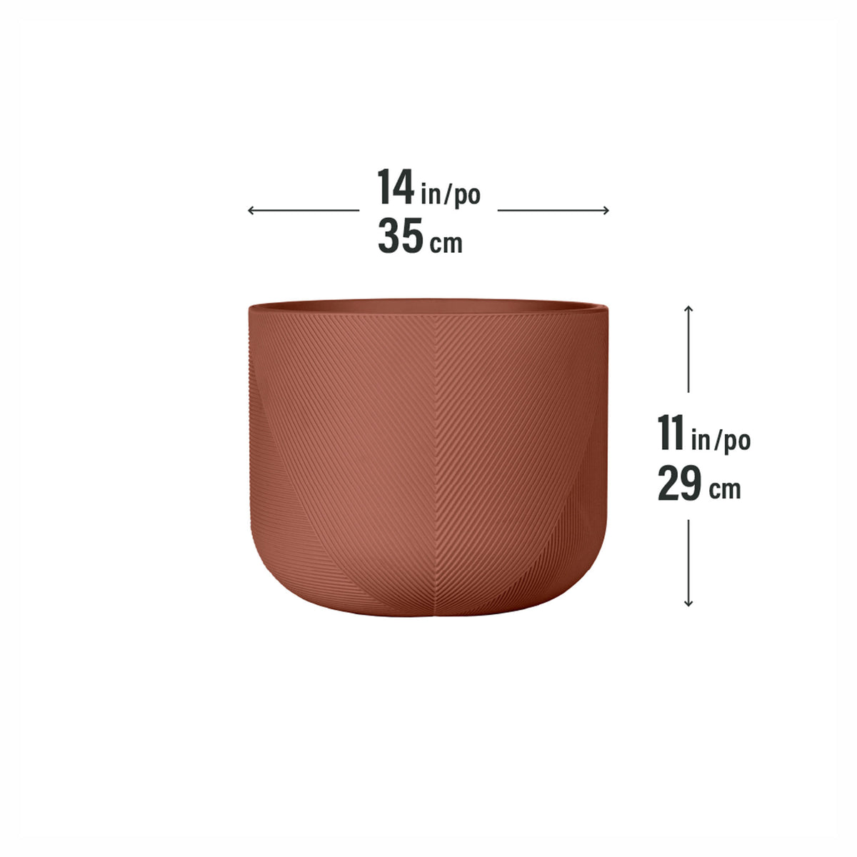Jardinière Gavin en résine durable, 14" x 11" (argile rose)