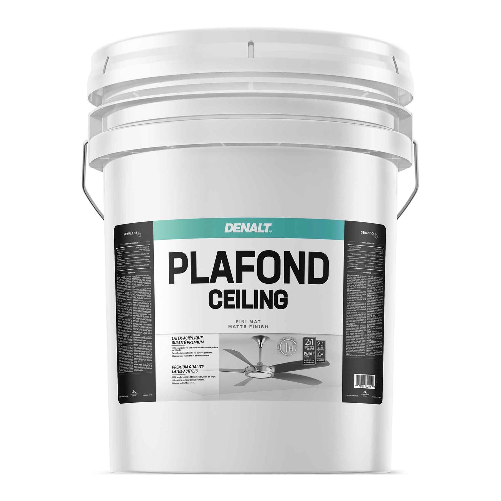 Peinture et apprêt 2 en 1 Plafond mat blanc naturel, 18,9 L 