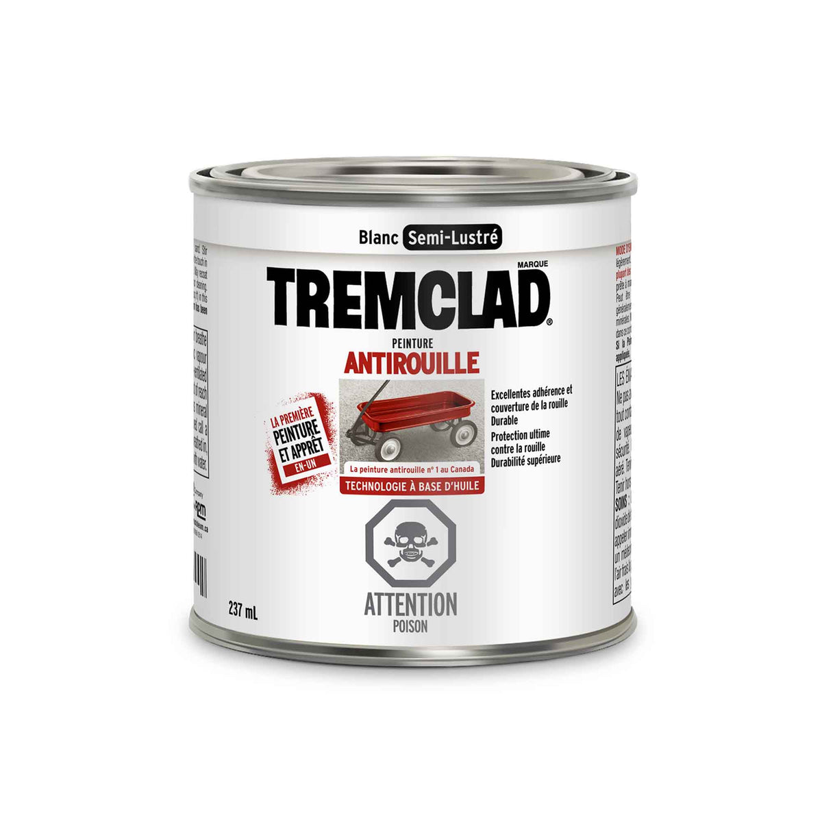 Tremclad peinture antirouille à base d&#39;huile blanc semi-lustré, 237 ml