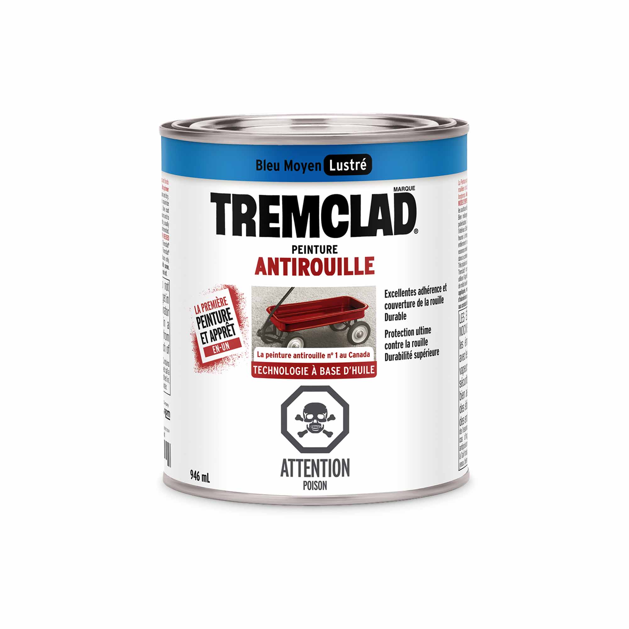 Tremclad peinture antirouille à base d'huile bleu moyen lustré, 946 ml