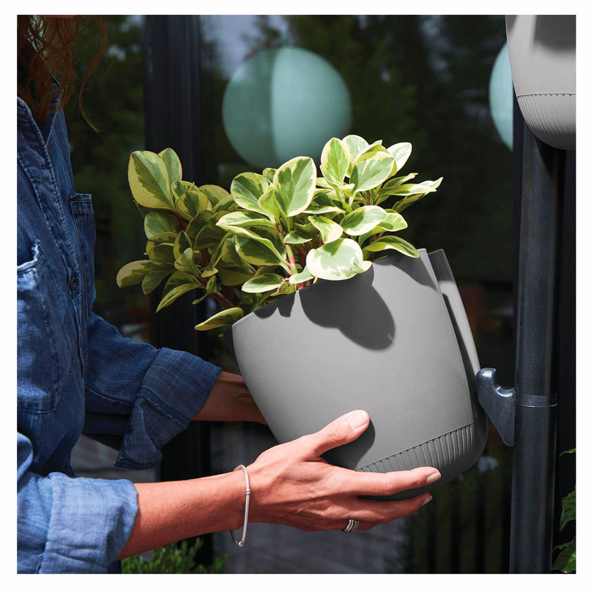 Jardinière urbaine à 4 pots, gris