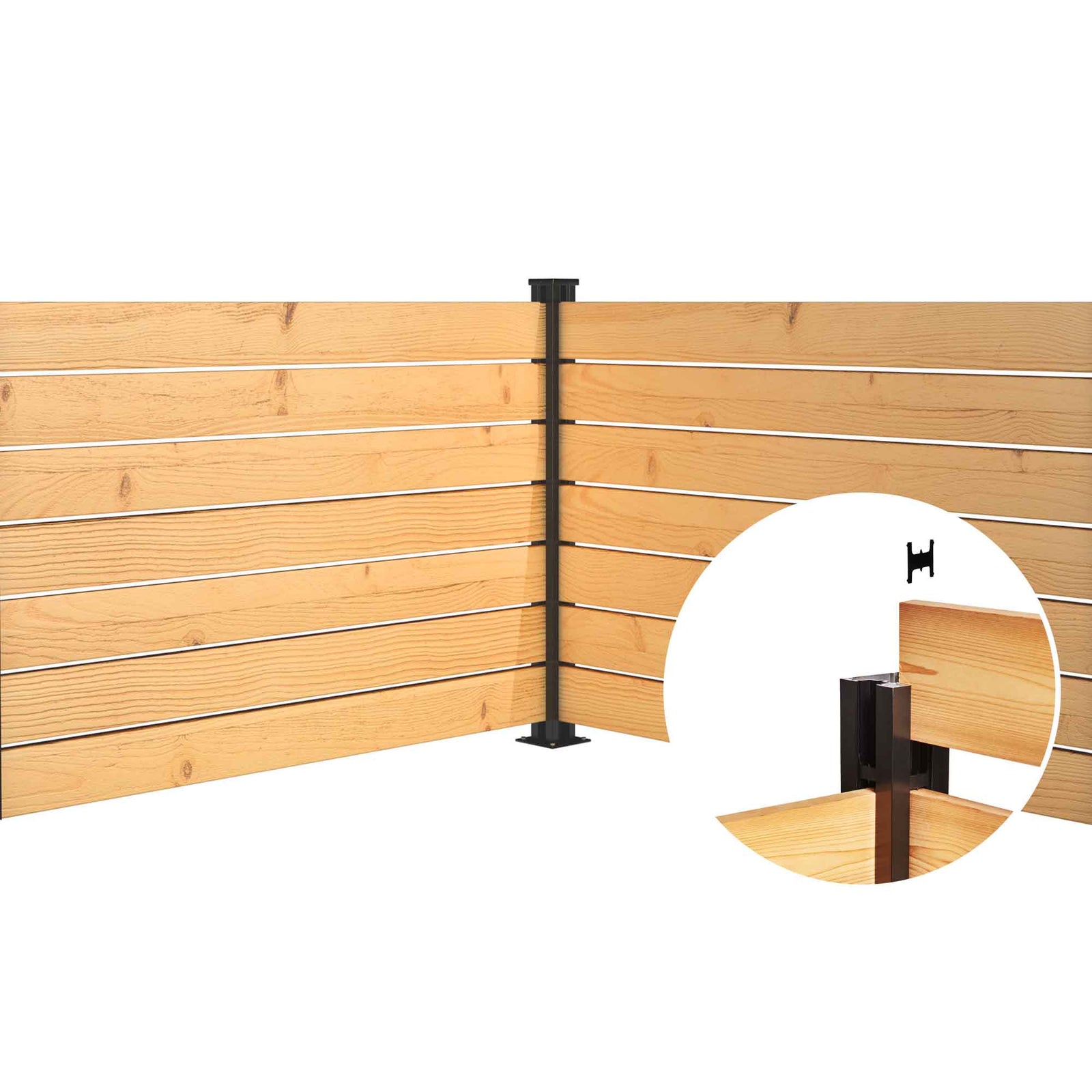 kit de poteau de coin B4 en aluminium noir, 44" 