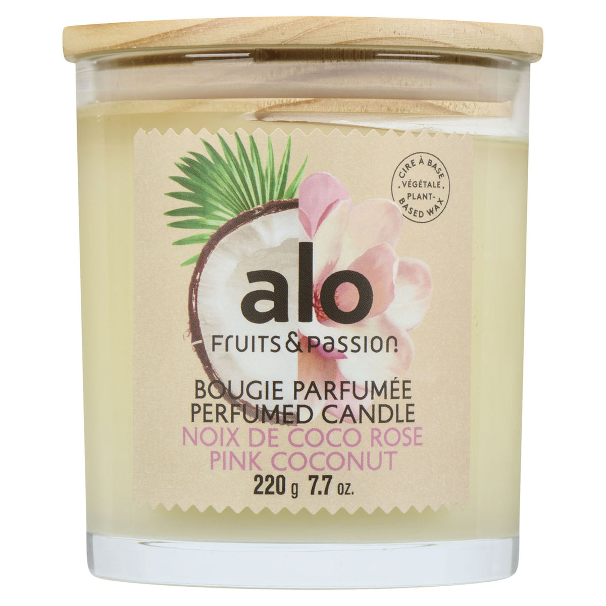 Bougie parfumée alo, noix de coco rose