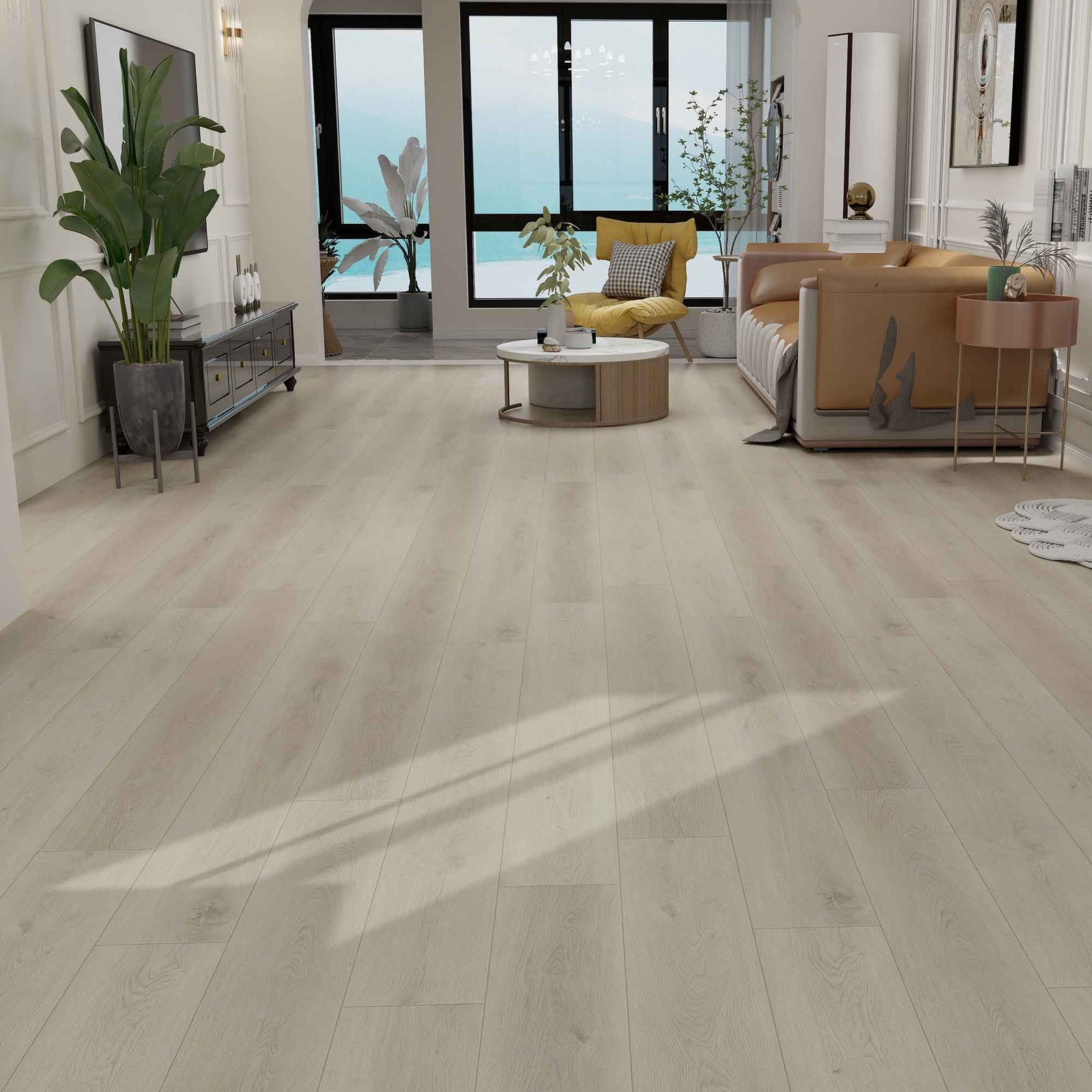 Plancher de de vinyle SPC frêne Gloucester de 5,5 mm, 6" x 48" (27,57 pi2)