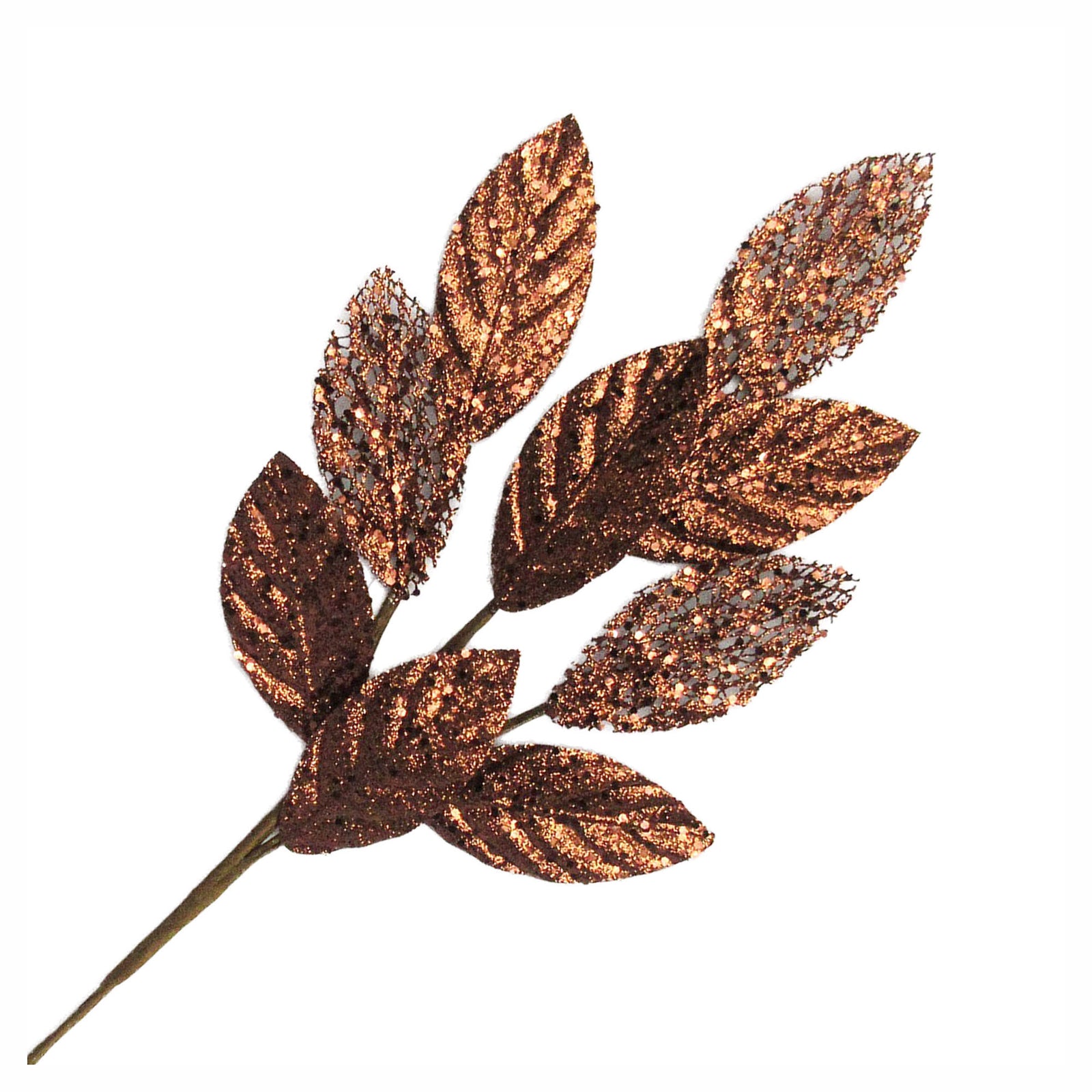 Pic de feuilles de magnolia avec paillettes, 24" (marron)