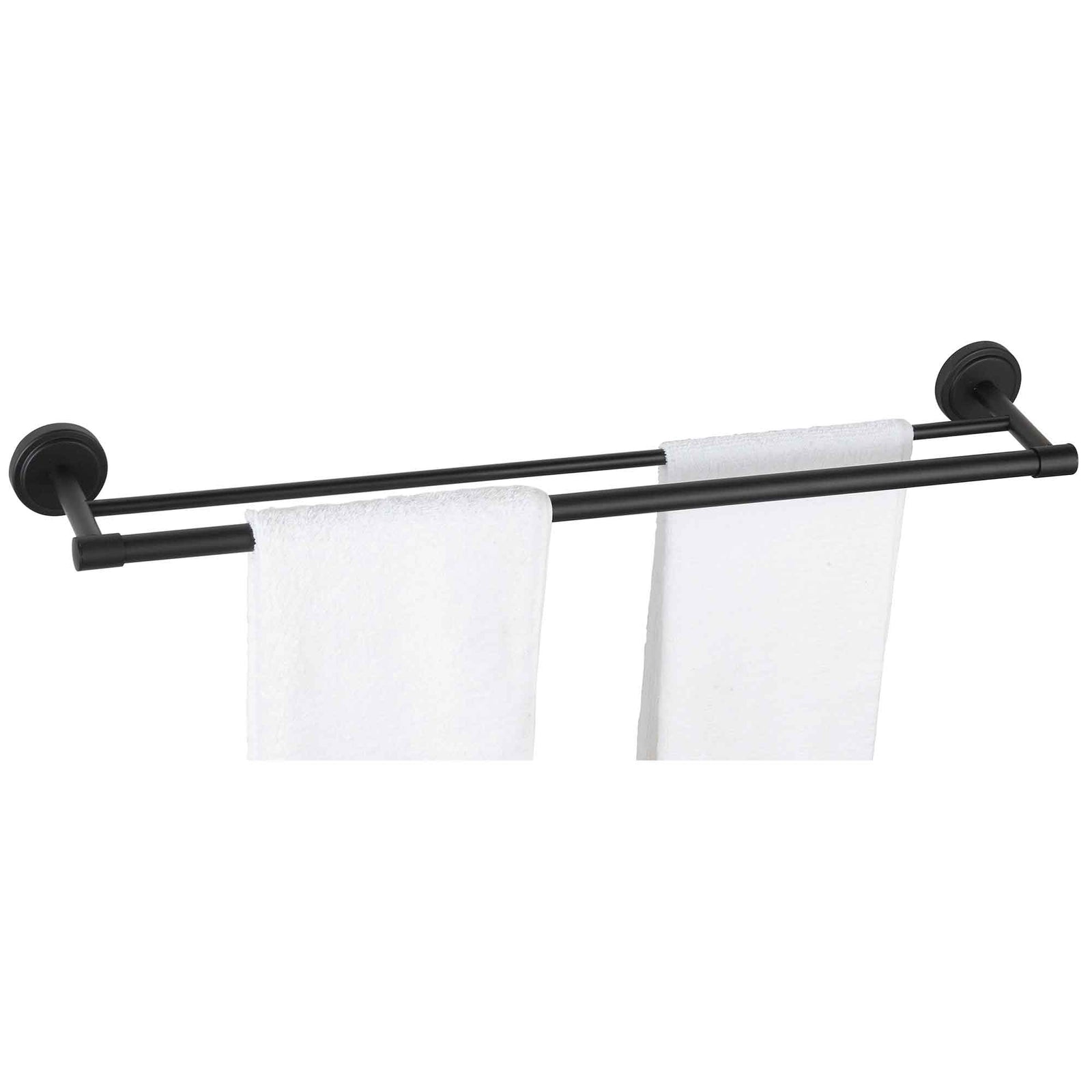 Barre porte-serviettes double noire mate, 24''