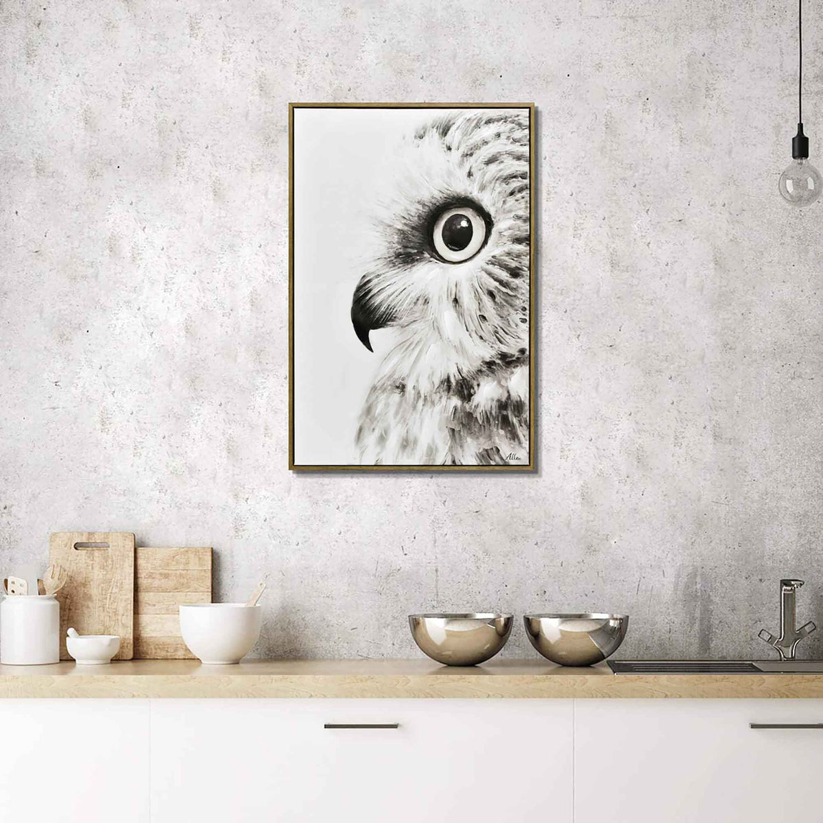 Toile profil de hibou, 23-1/2&#39;&#39; x 35-1/2&#39;&#39;