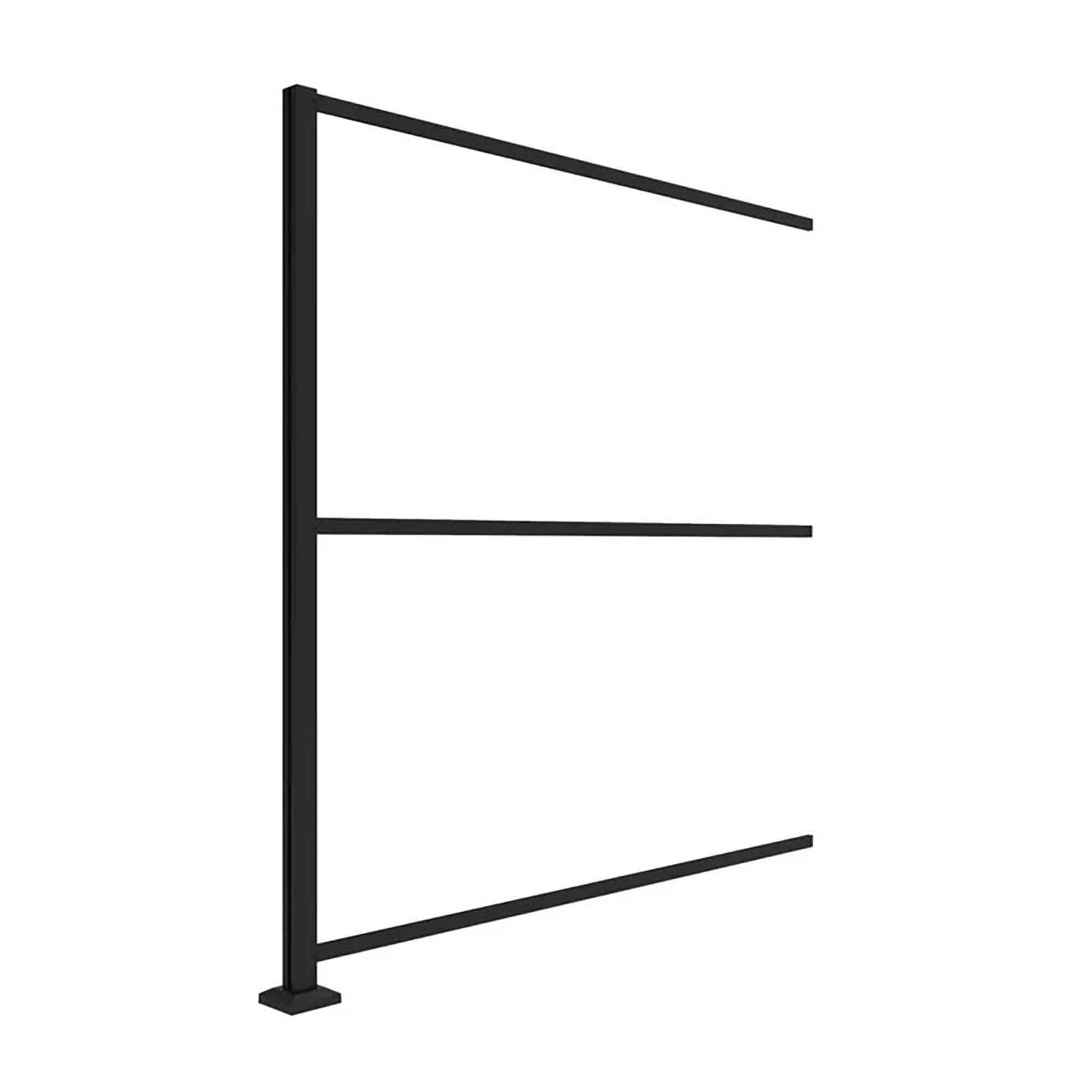 Extension en ligne pour structure en aluminium noir de 74'' x 71'' pour panneaux décoratifs, 34'' x 68''