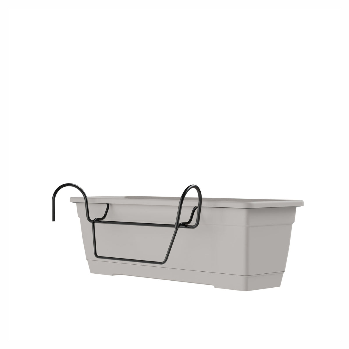 Jardinière de balcon Birka avec supports, 20'' (nuage blanc)