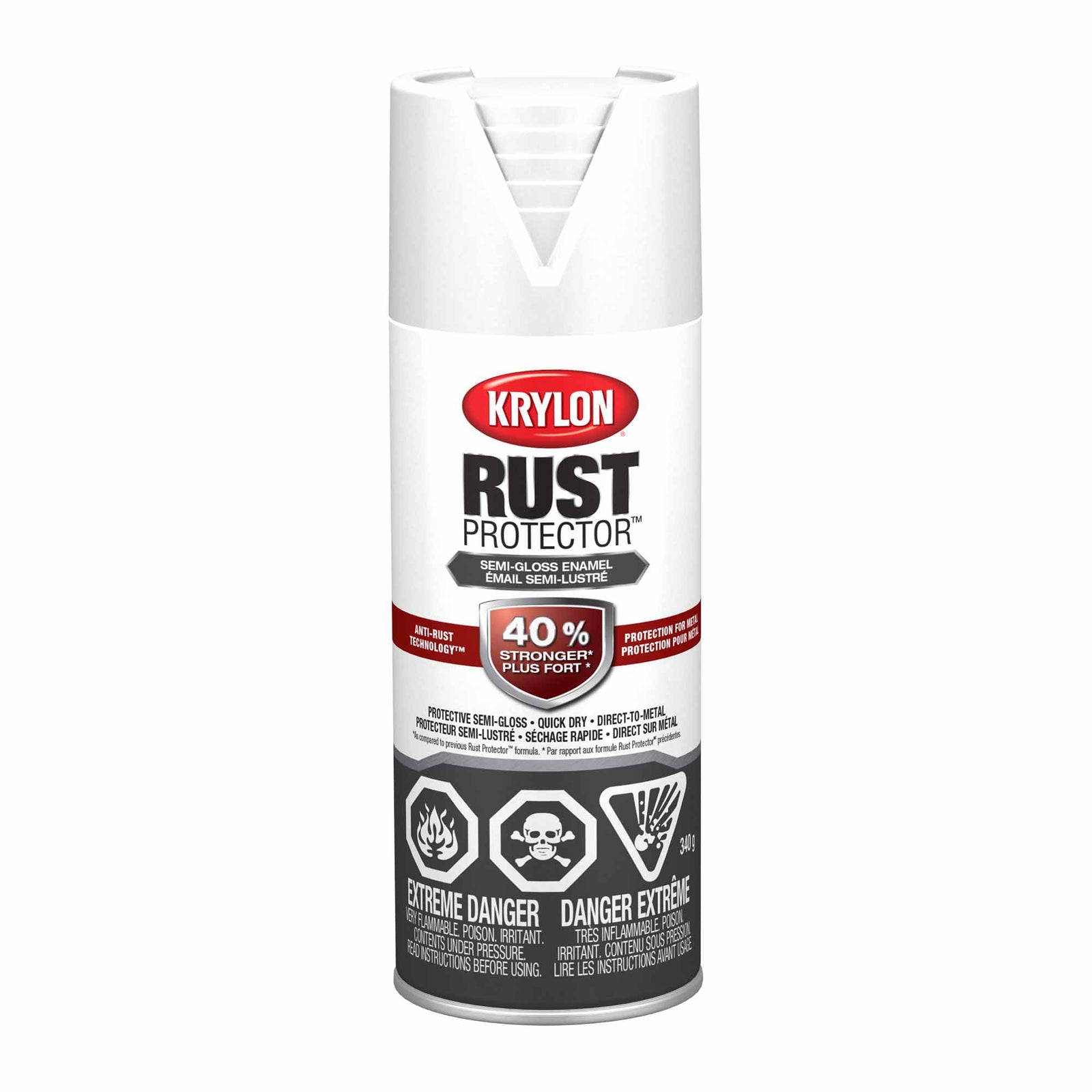 Krylon Rust Protector aérosol émail semi-lustré blanc, 340 g