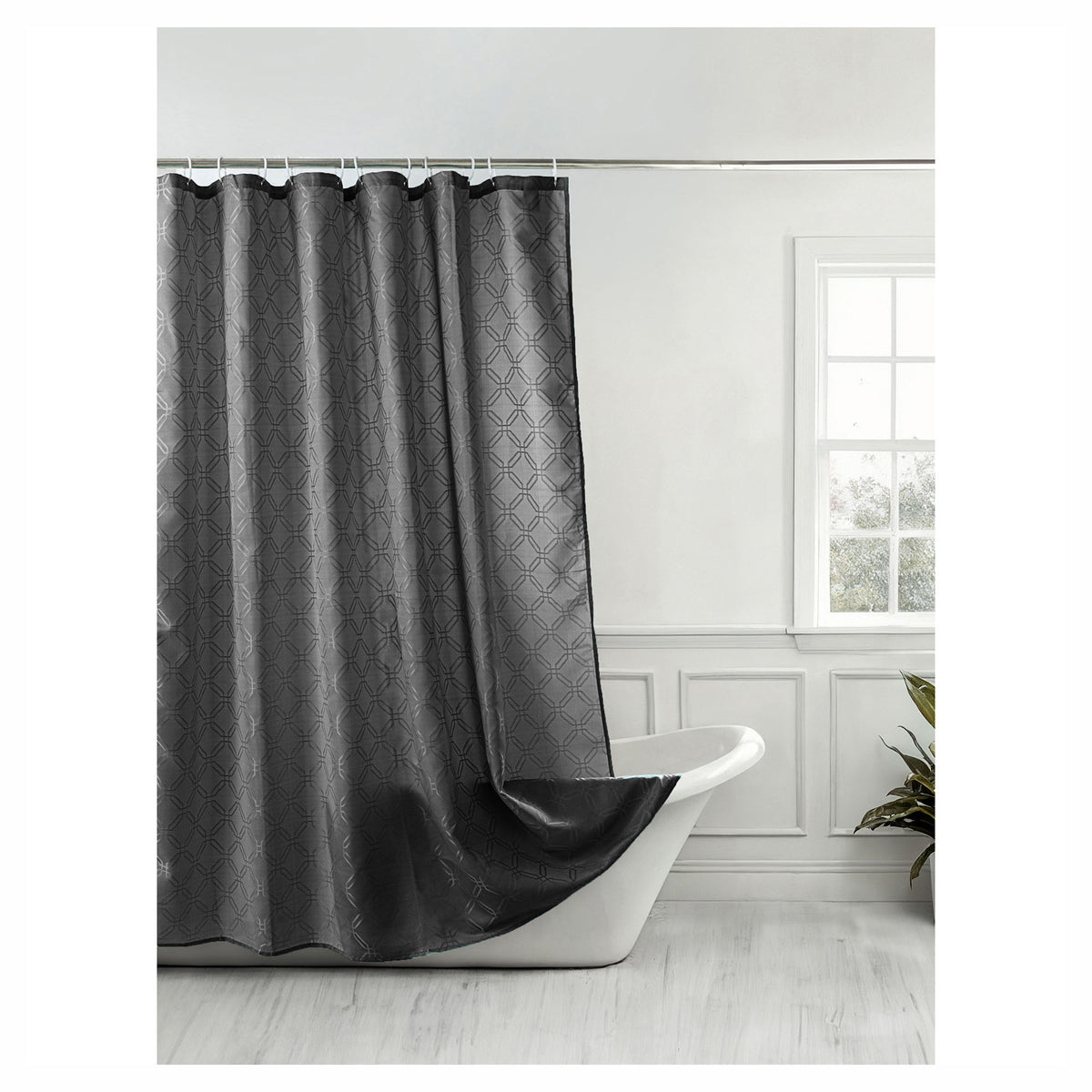 Rideau de douche en Jacqard gris charbon, 70" x 72"