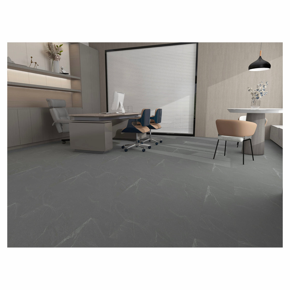 Plancher de vinyle SPC Elegancia de 8 mm, Stone Anthracite (23,99 pi²)