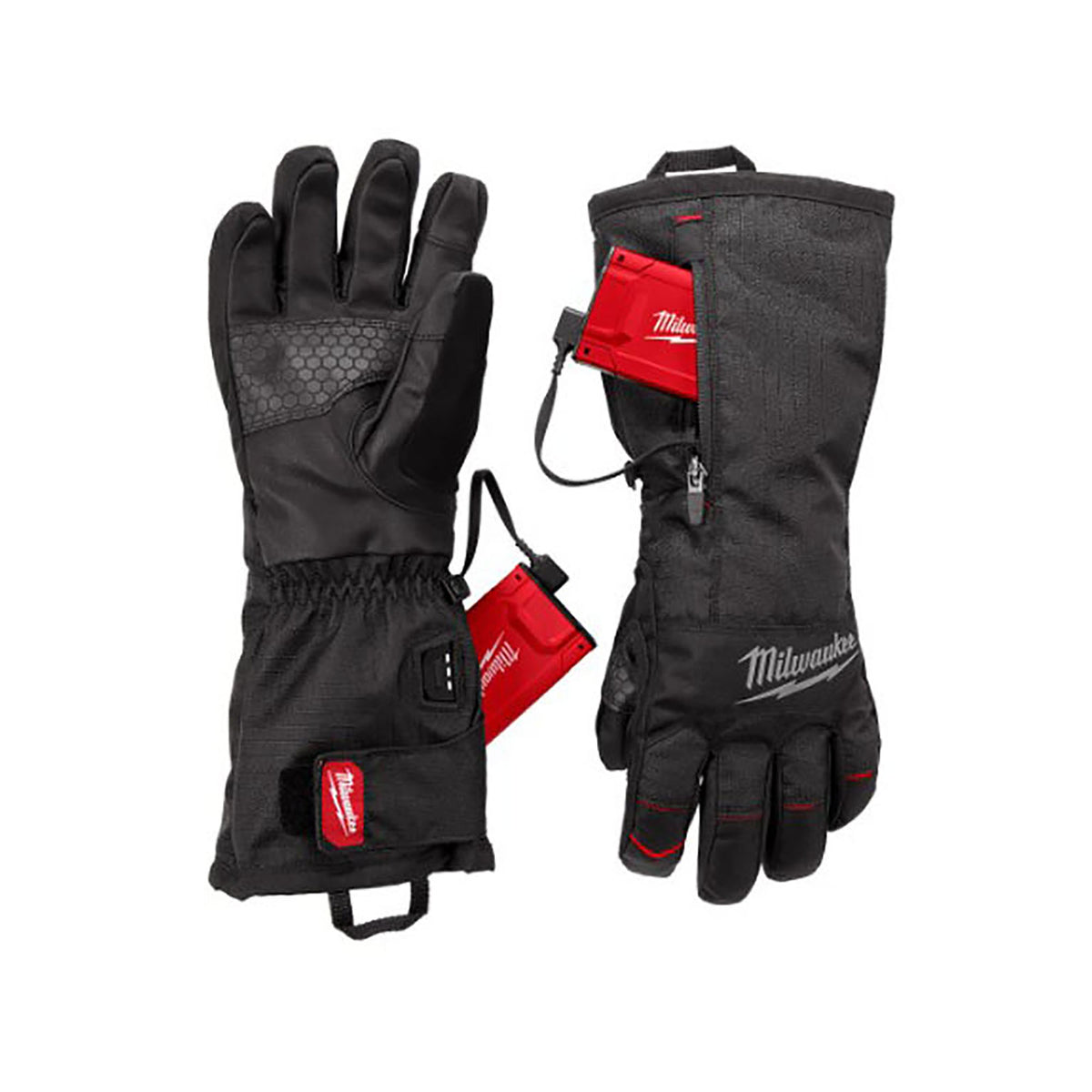 Gants d'hiver chauffants rechargeables par USB, T-grand (noir)