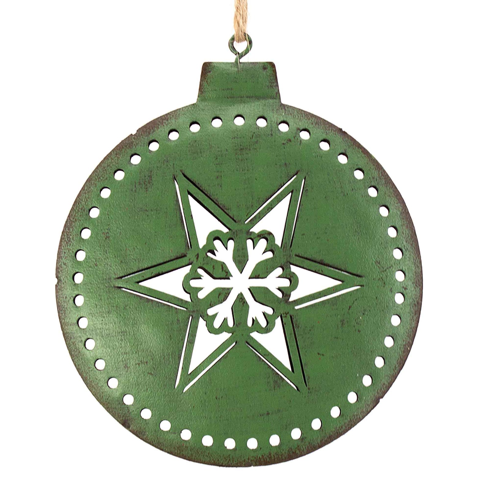 Ornement métallique en forme de boule avec flocon, 5''