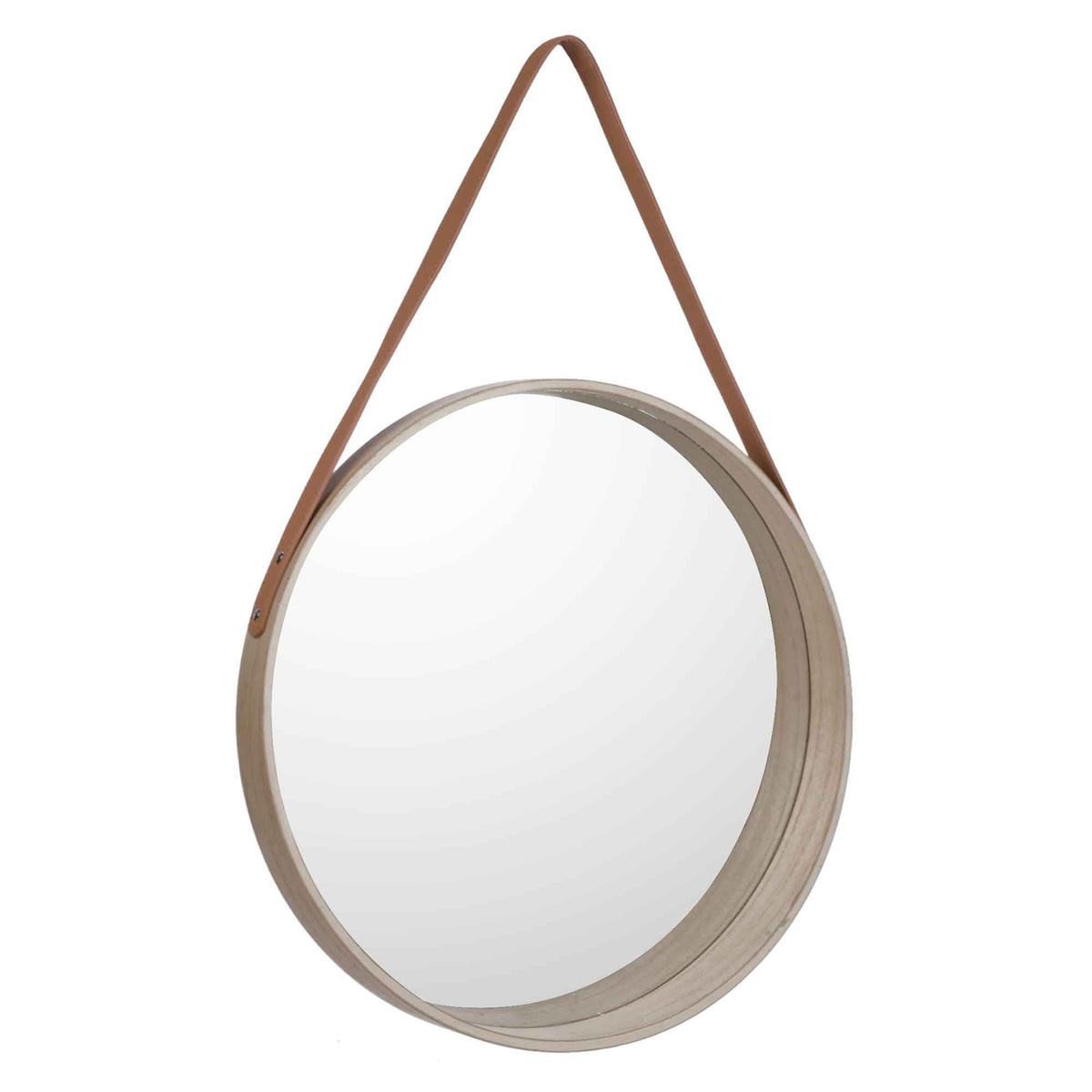 Miroir à motif naturel avec sangle pour suspendre, 15,5&quot;