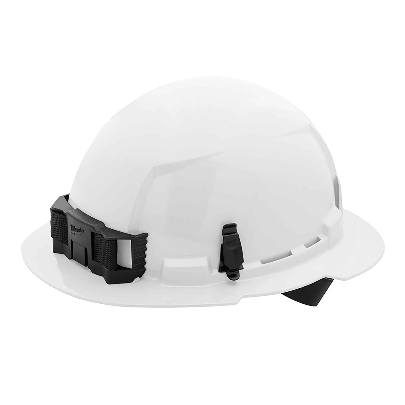 Casque de sécurité à bord complet avec suspension à cliquet 4 points, blanc