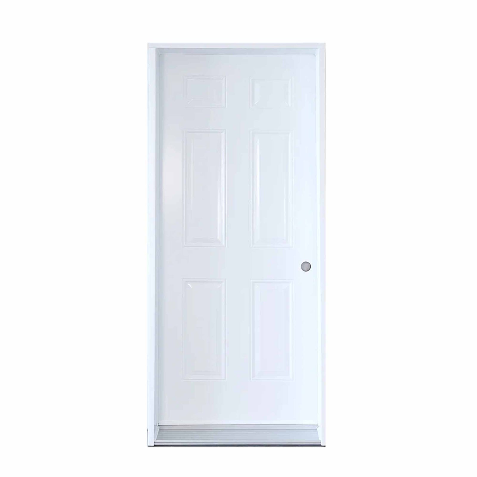 Porte blanche en acier B01 à ouverture à gauche vers l'intérieur, 36'' x 80"