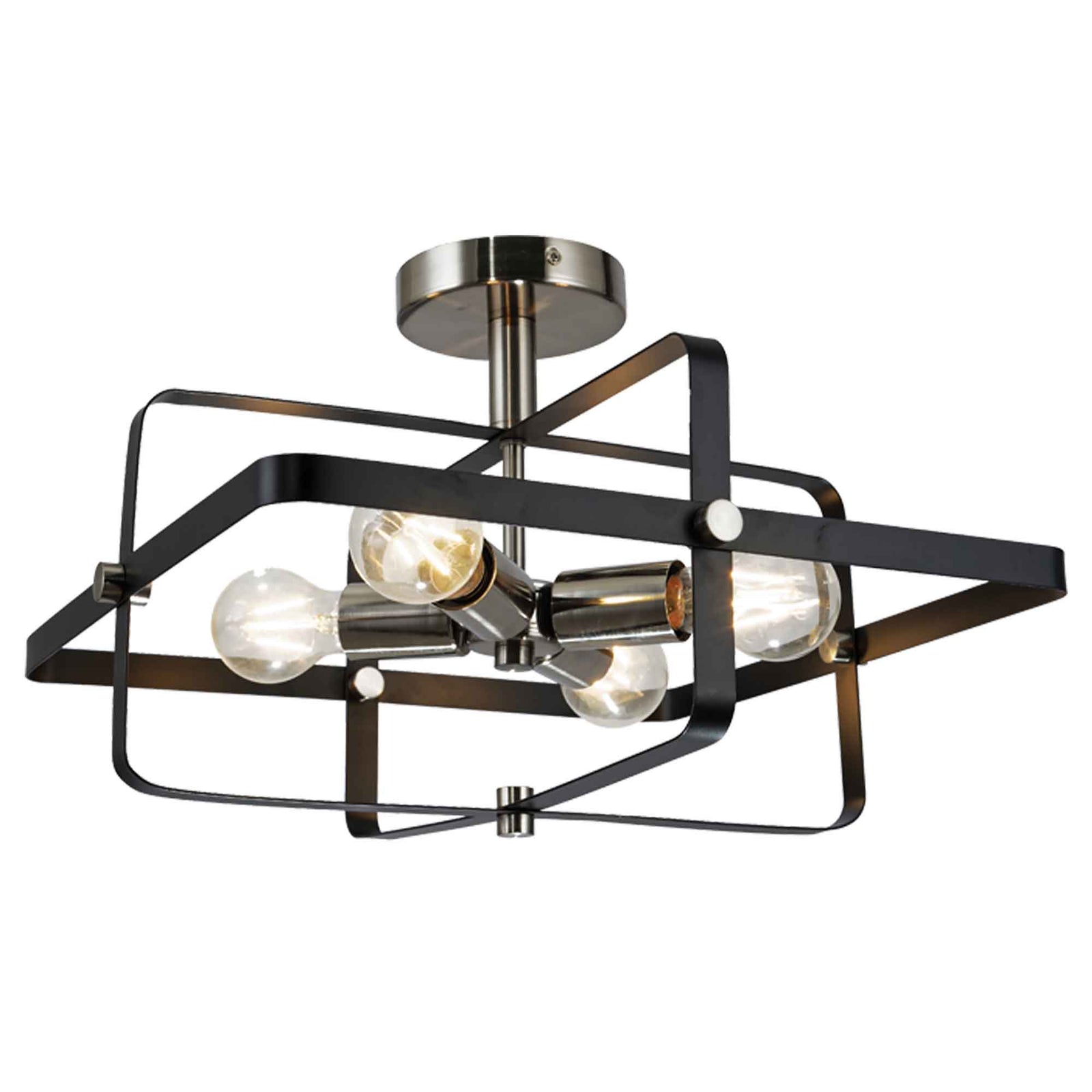 Plafonnier décoratif noir Sunkey à 4 lumières, 16,5" x 10,6"