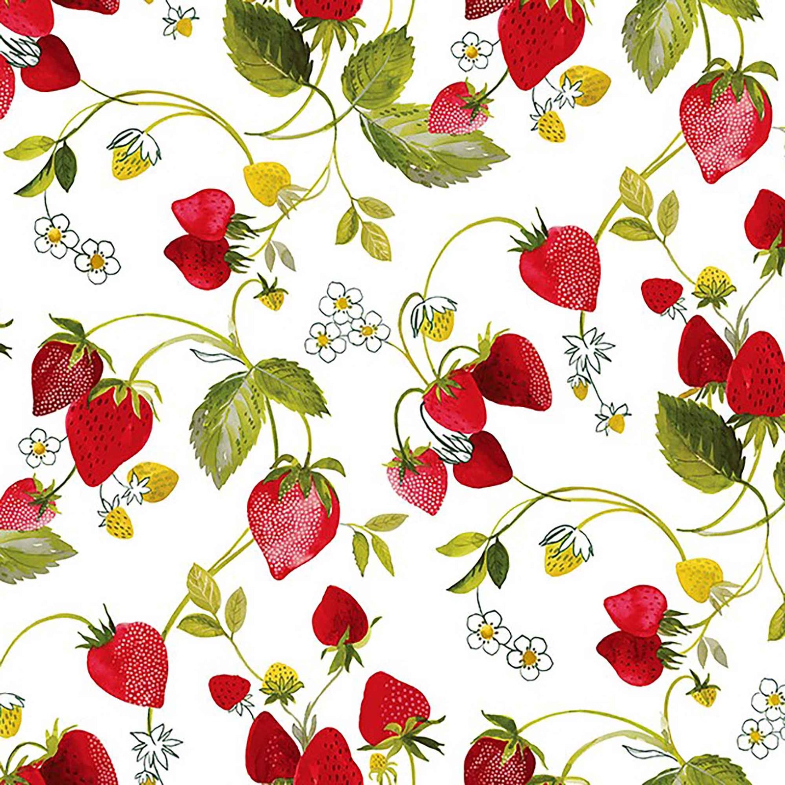 Revêtement de table avec motifs de fraises, 55'' x 65' (vendu au pied linéaire)