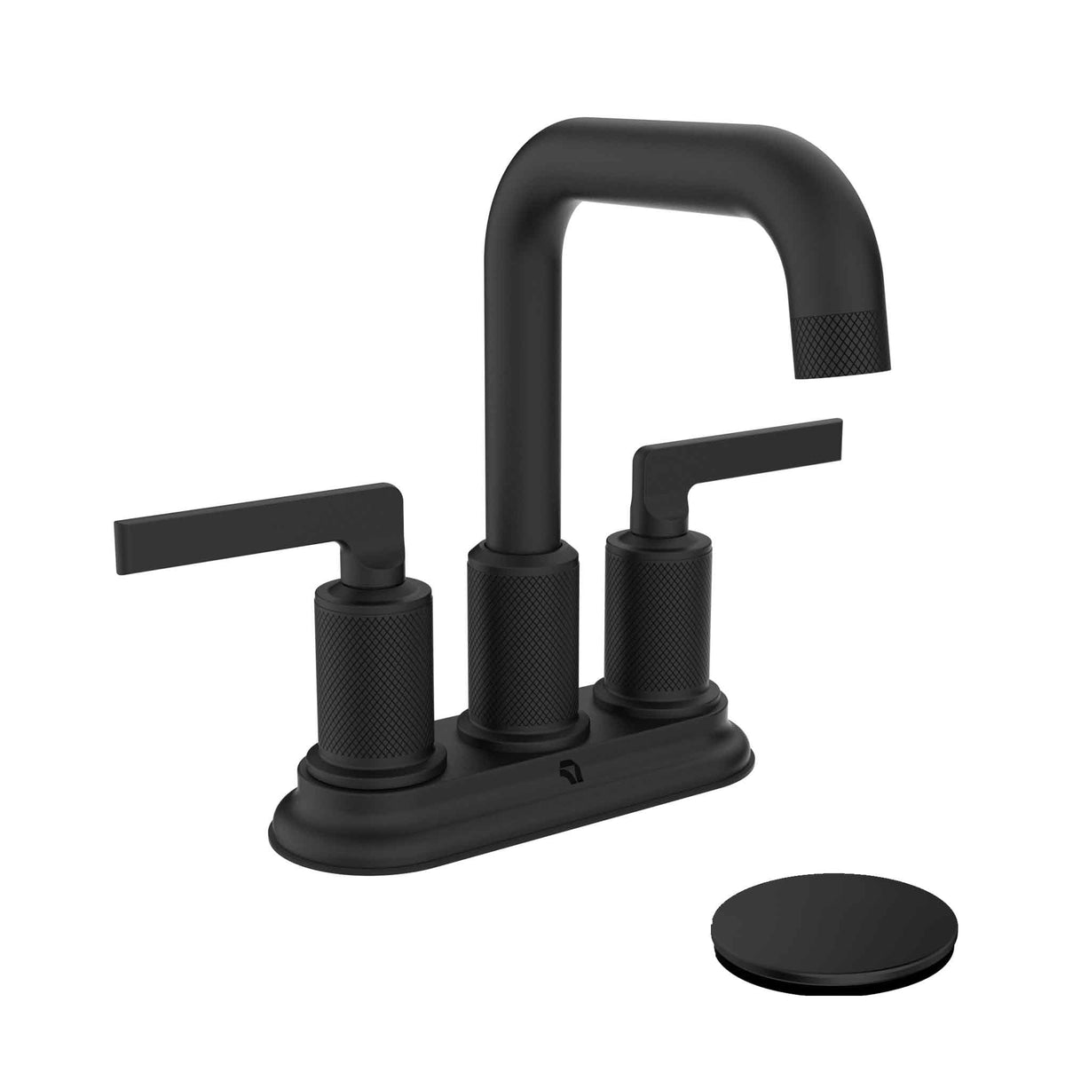 Robinet pour lavabo de salle de bain avec contrôle de volume INDY, noir mat