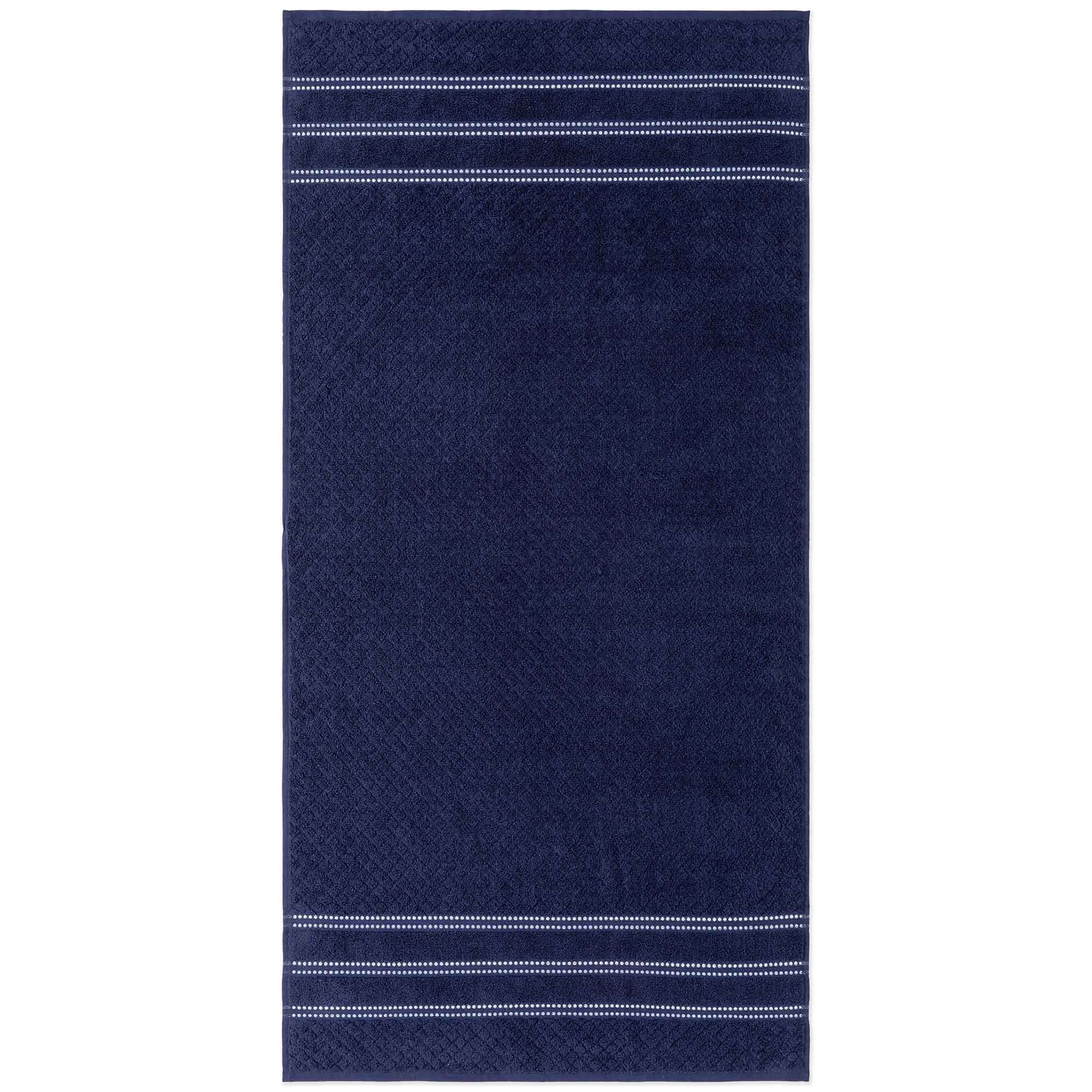 Serviette de bain de la collection Terry Ambiance en bleu marine, 24" x 50"