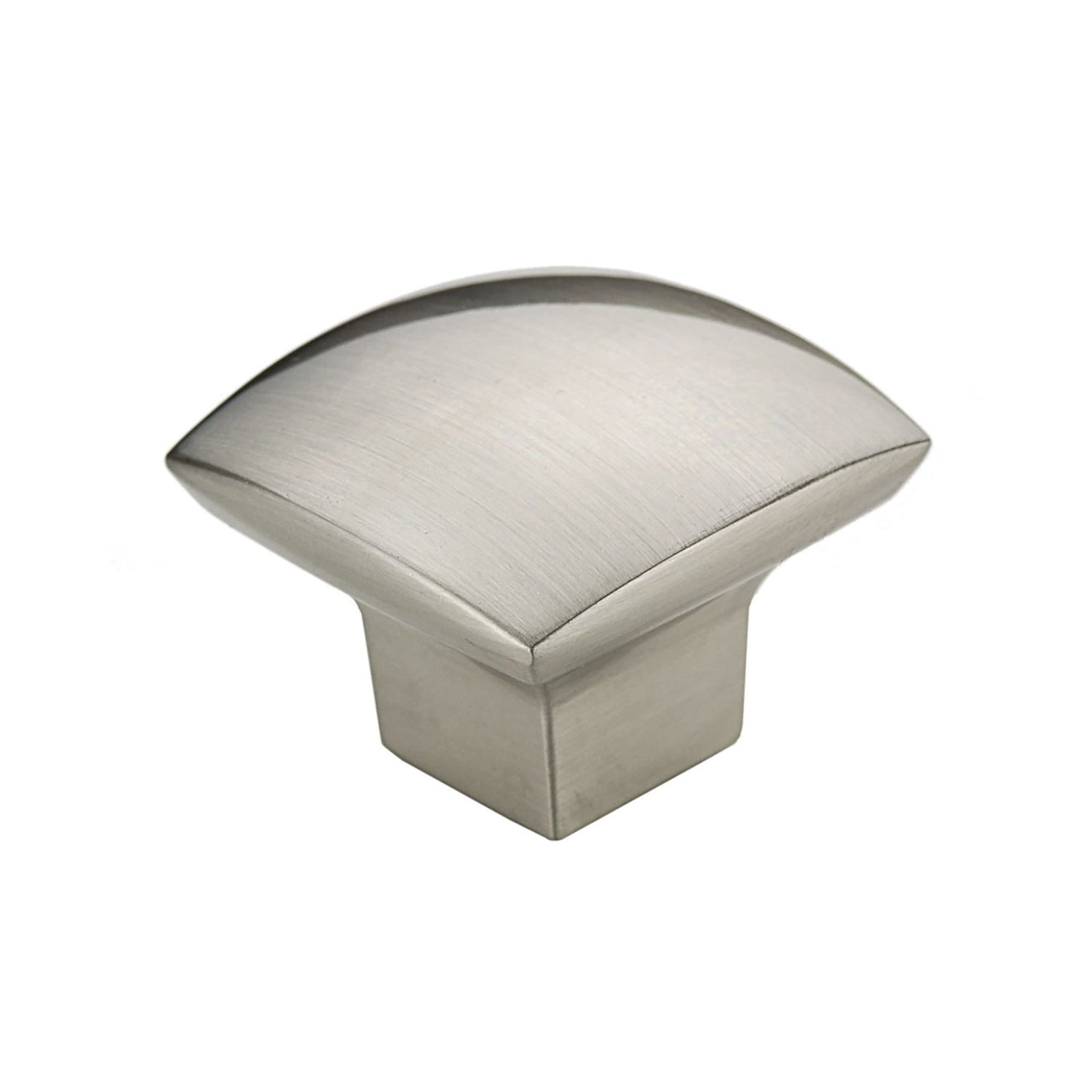 Bouton contemporain en métal nickel brossé, # 8143