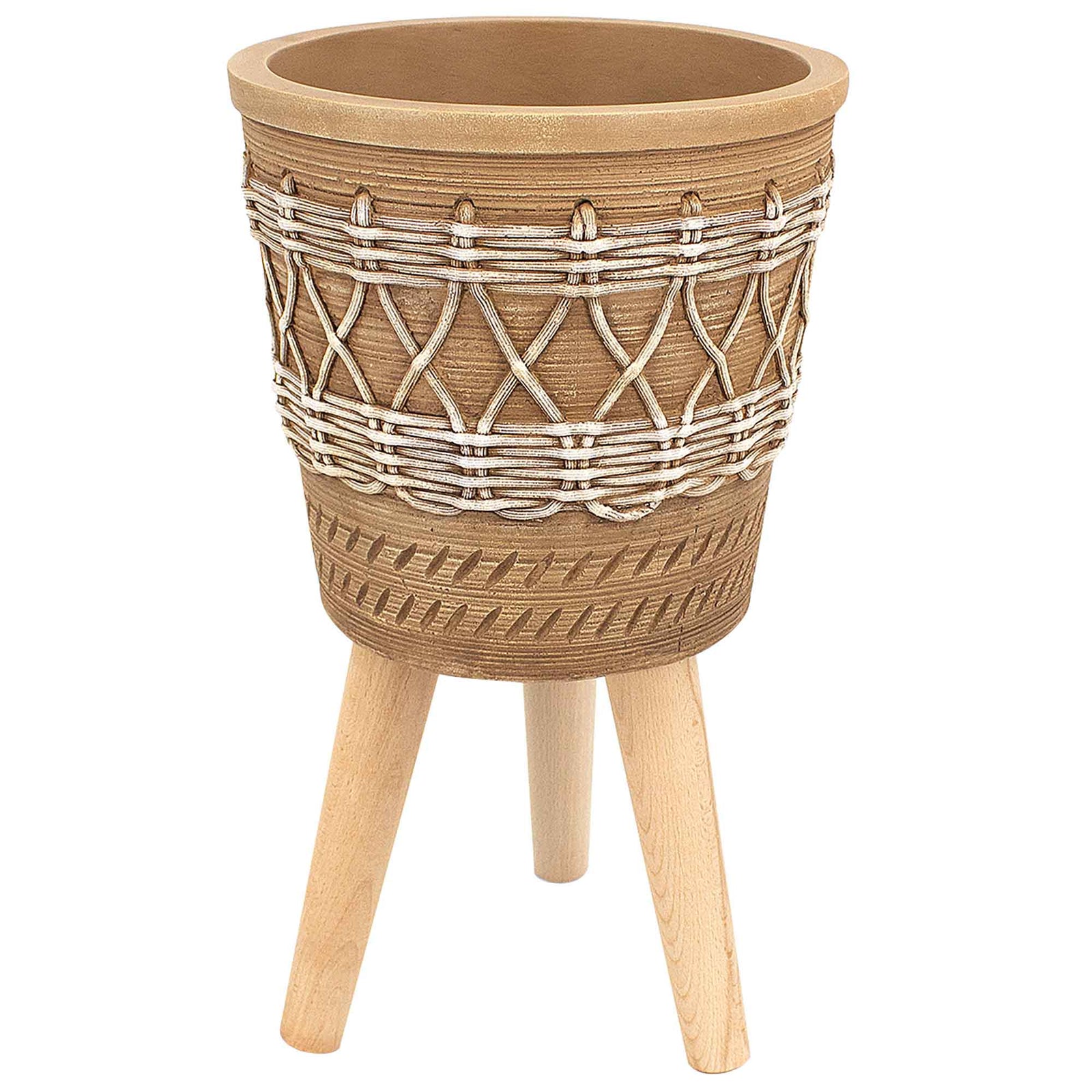 Jardinière sur patte MGO en beige, 10" x 18"