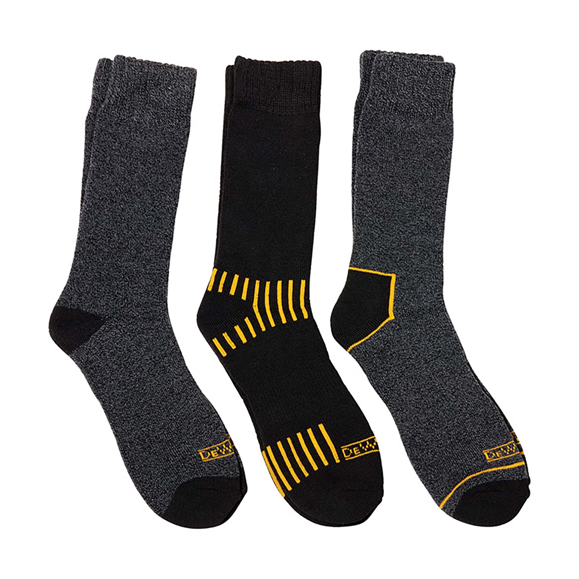 Chaussettes noires Dewalt de travail en coton mélangé pour homme, 3 paires