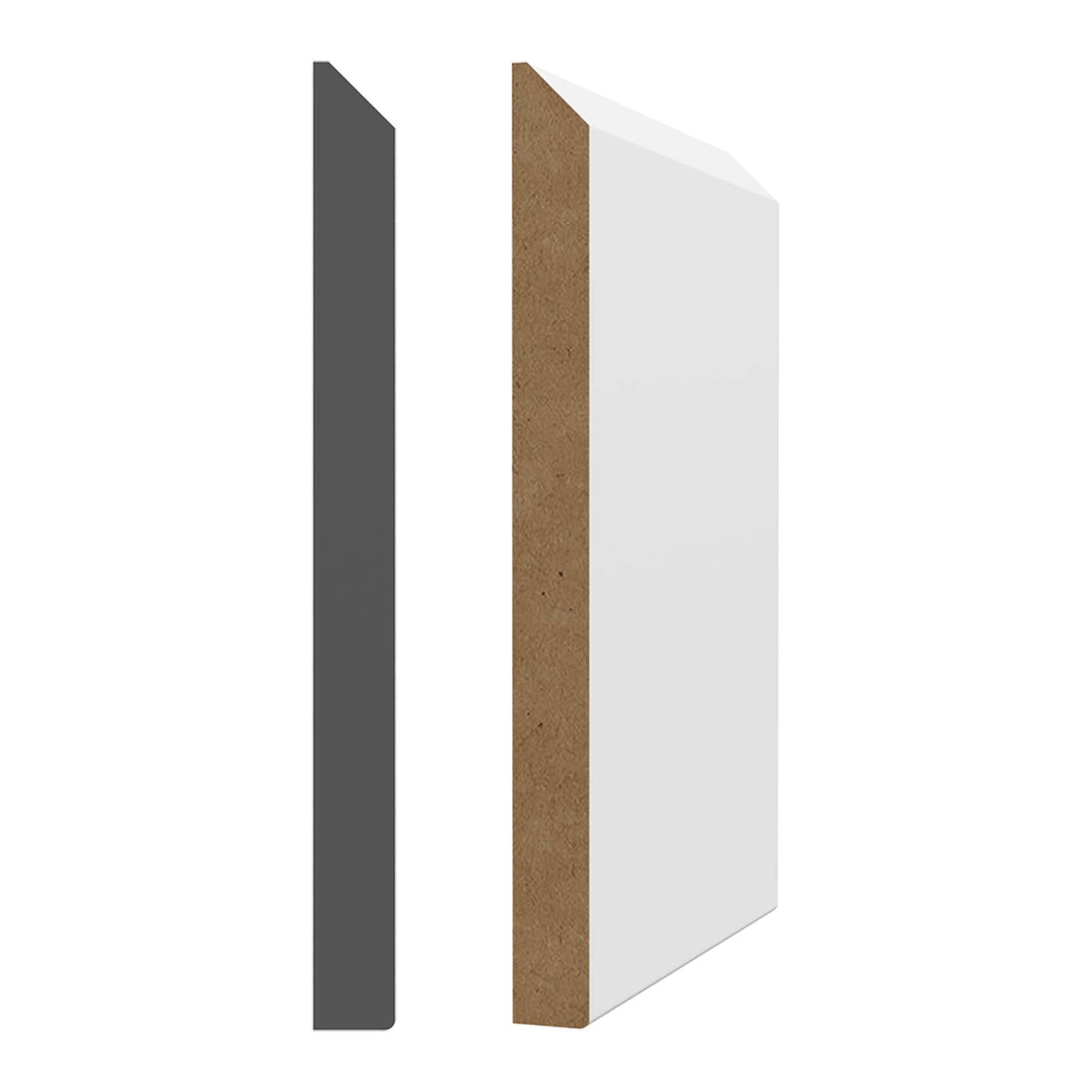 Plinthe en MDF avec apprêt blanc 1/2&#39;&#39; x 5-1/2&#39;&#39; x 8&#39;